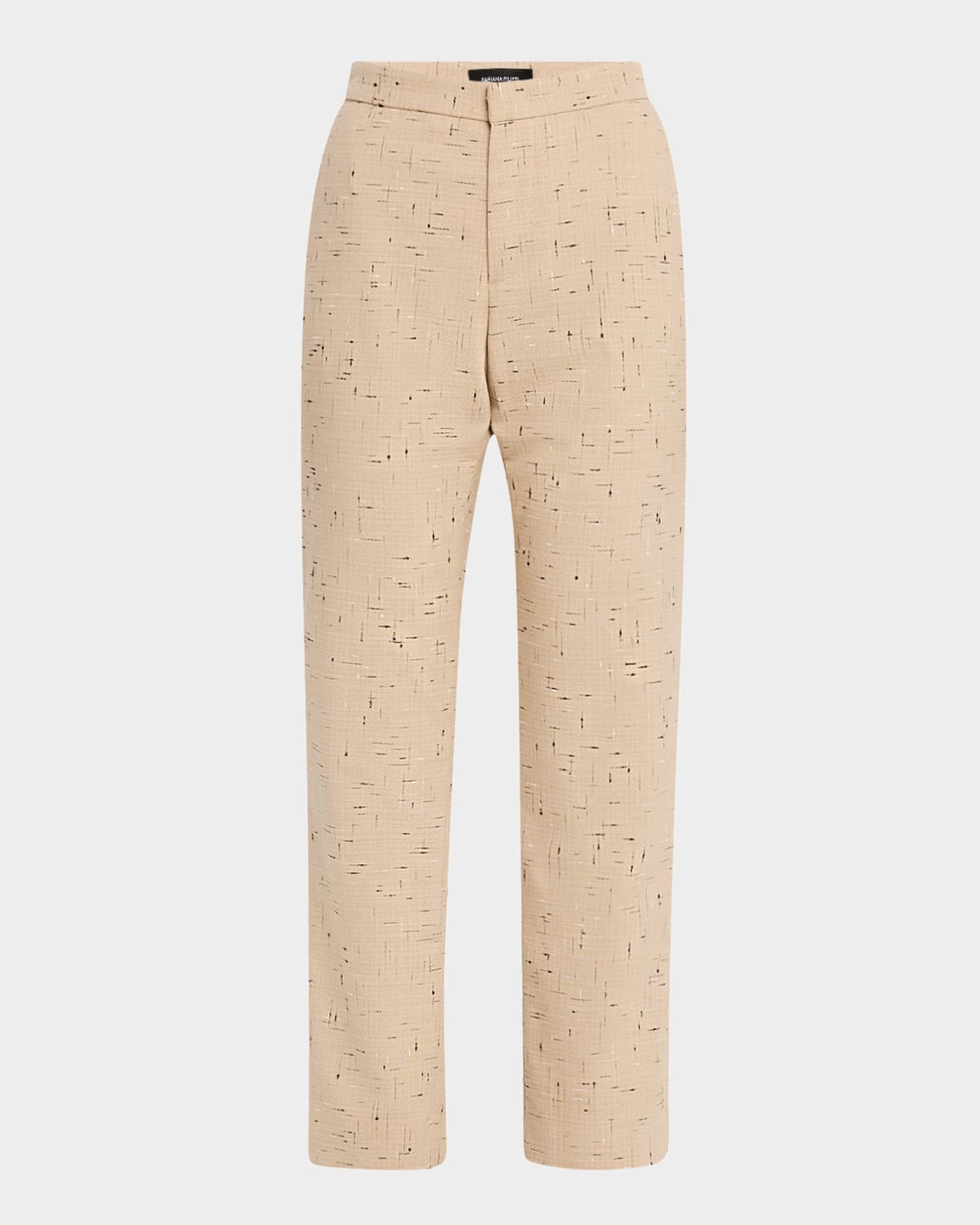 Fabiana Filippi Cropped Slim-fit Donegal Tweed Trousers In Brown