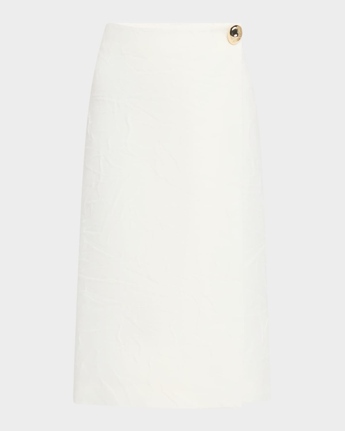 Fabiana Filippi Crinkled Wool Jacquard Midi Skirt