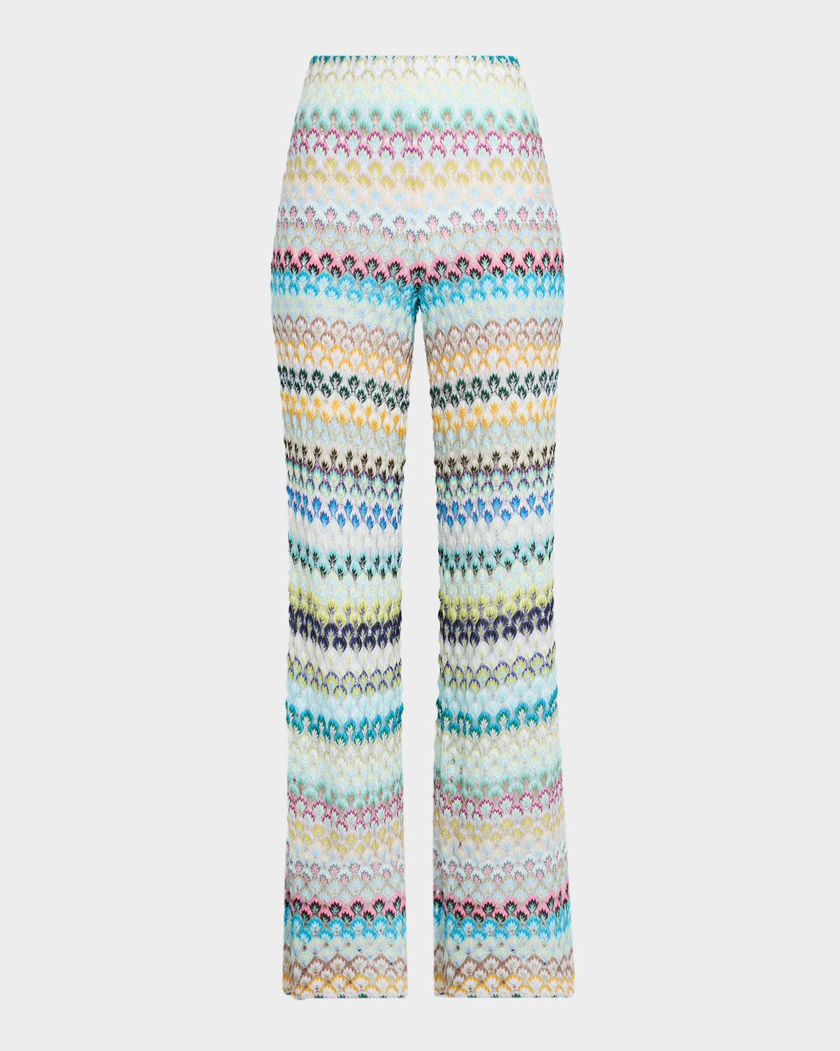 Abstract Floral Lace Wide-Leg Trousers