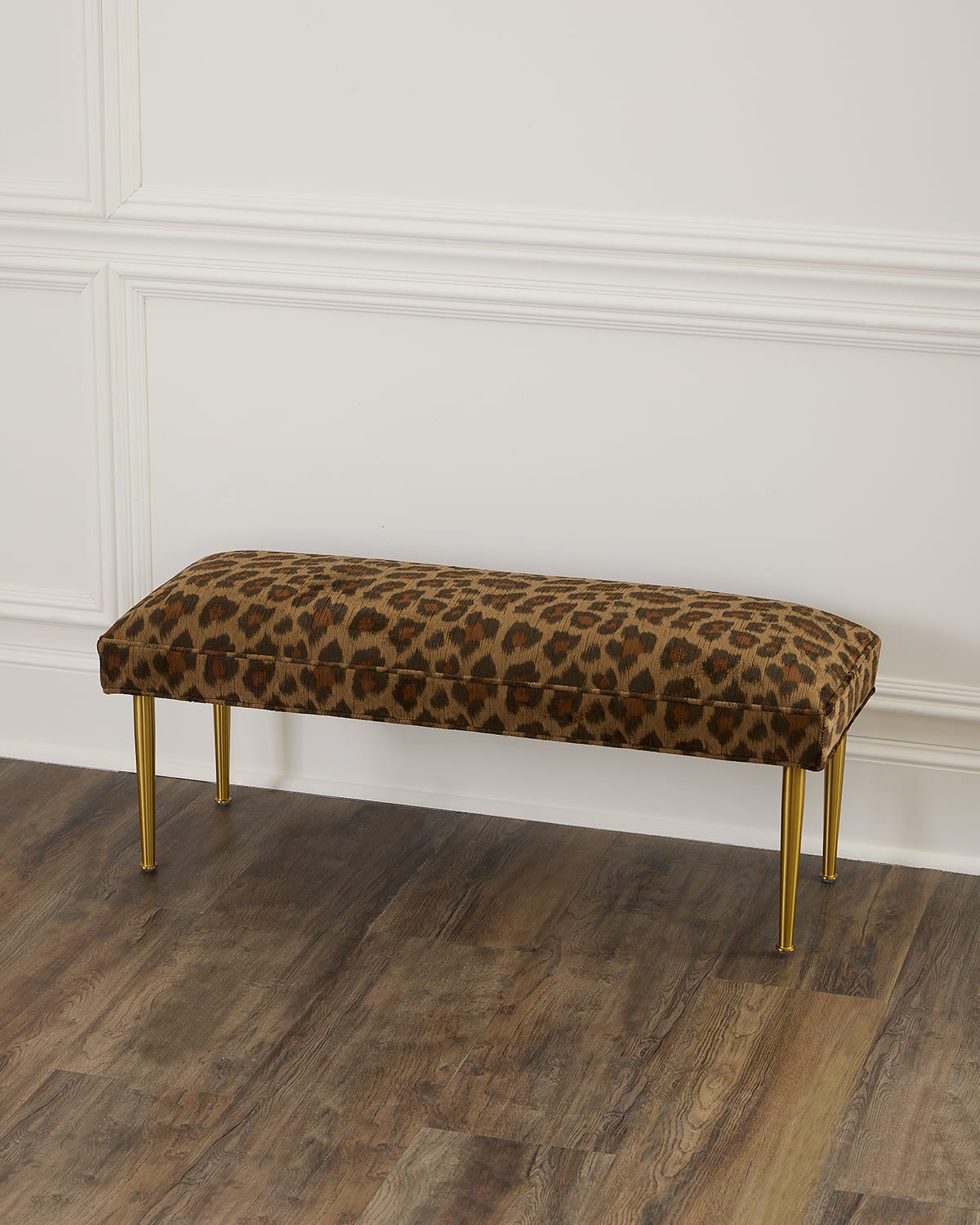 Haute House Kylee Leopard Bench, 42" In Leopard