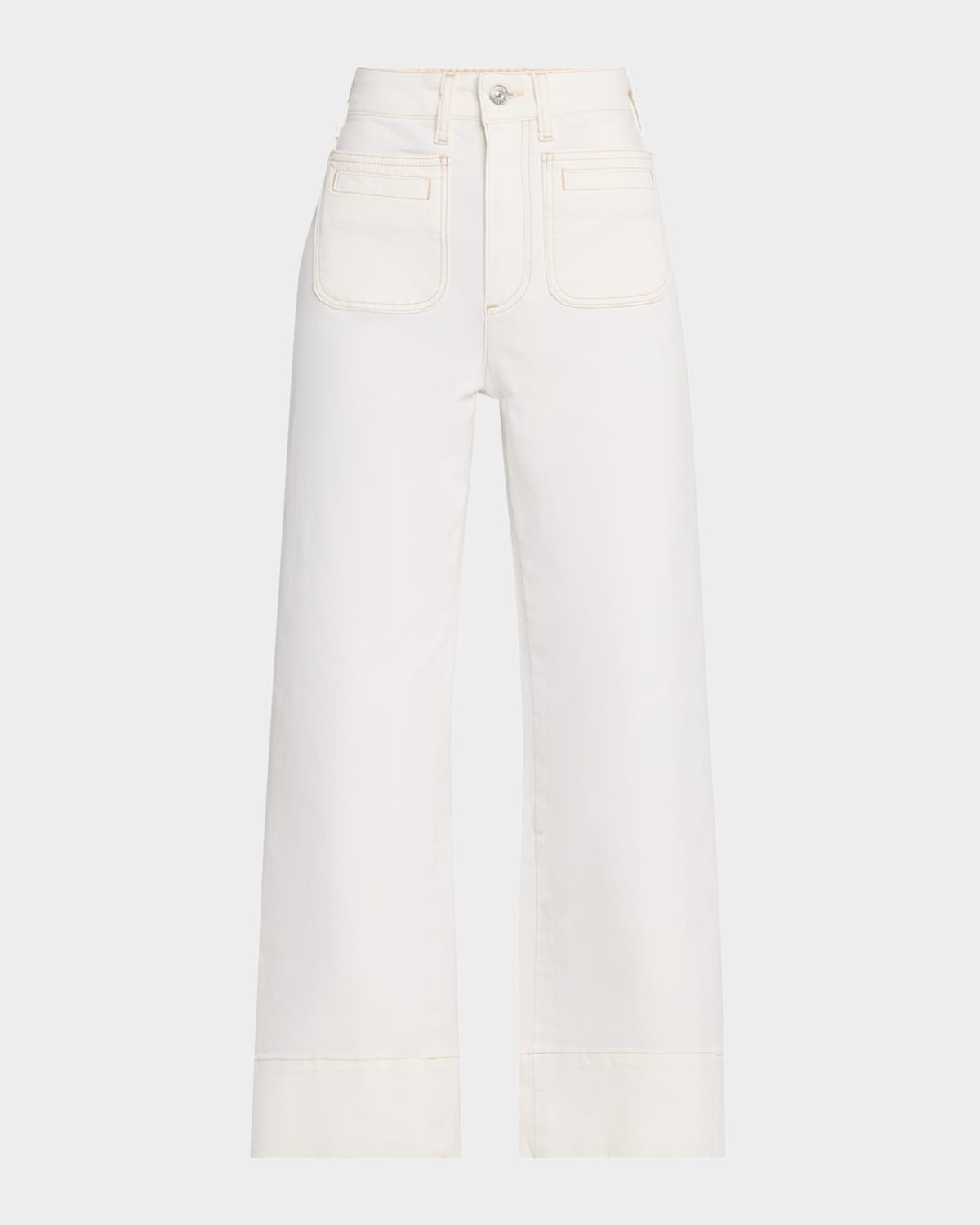 PAIGE ANESSA WIDE-LEG JEANS WITH VINTAGE WELT POCKETS 
