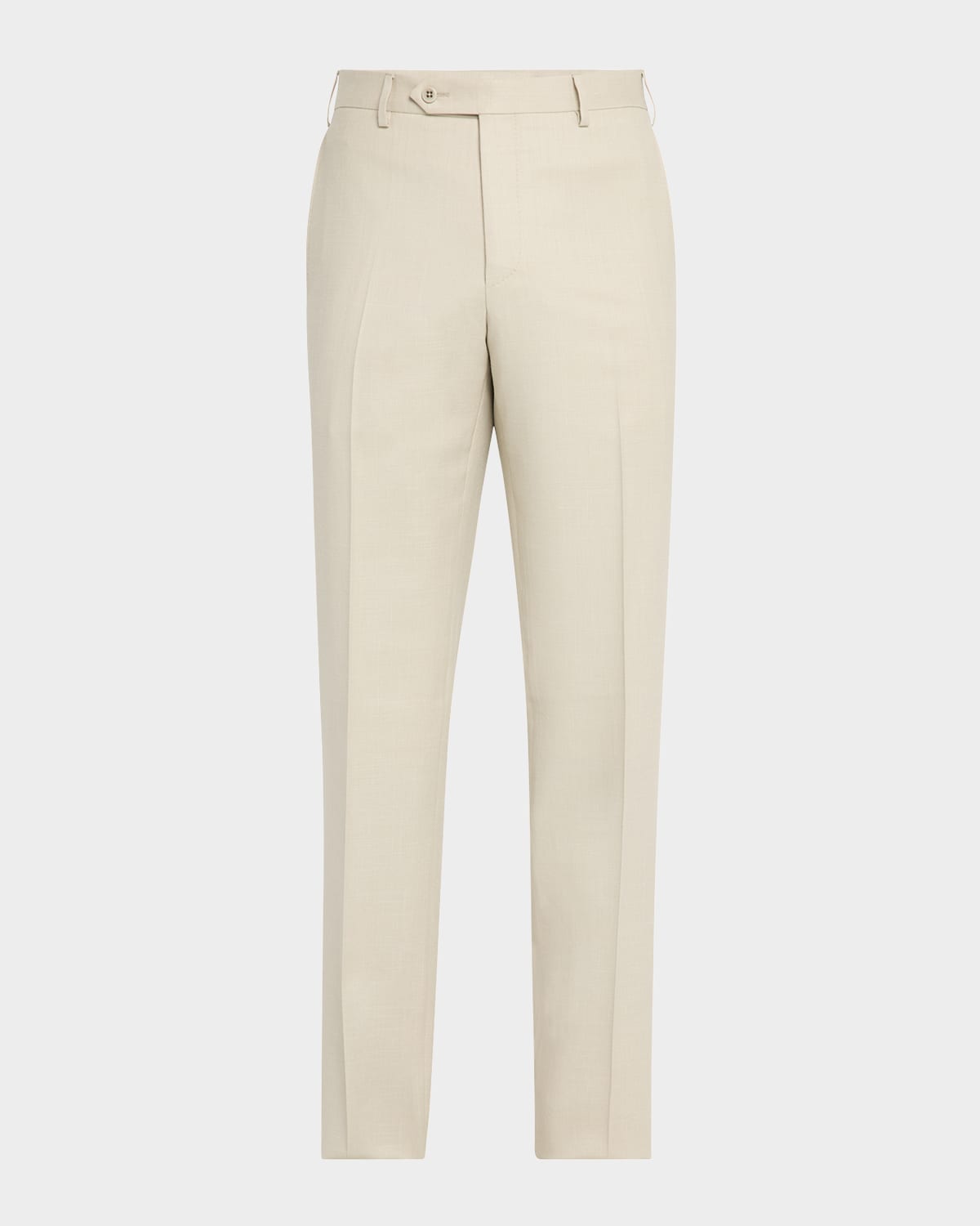Men's Devon Wool and Silk Flat-Front Pants