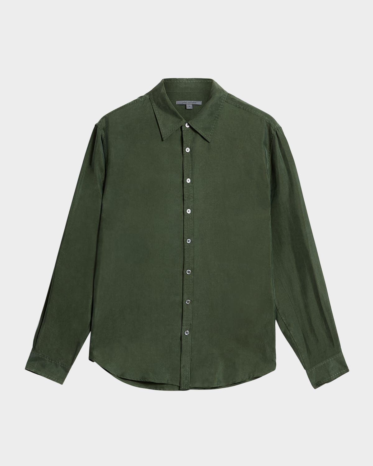 John Varvatos Martin Solid Twill Button-up Shirt In Moss