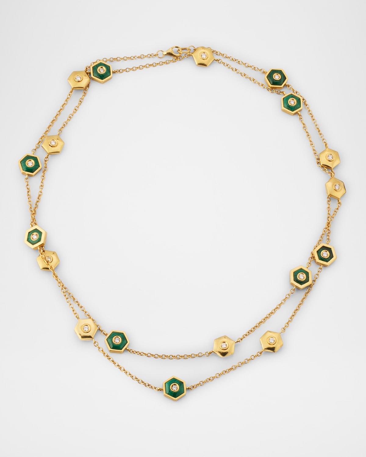 Baia Sommersa Malachite and Diamond Earrings