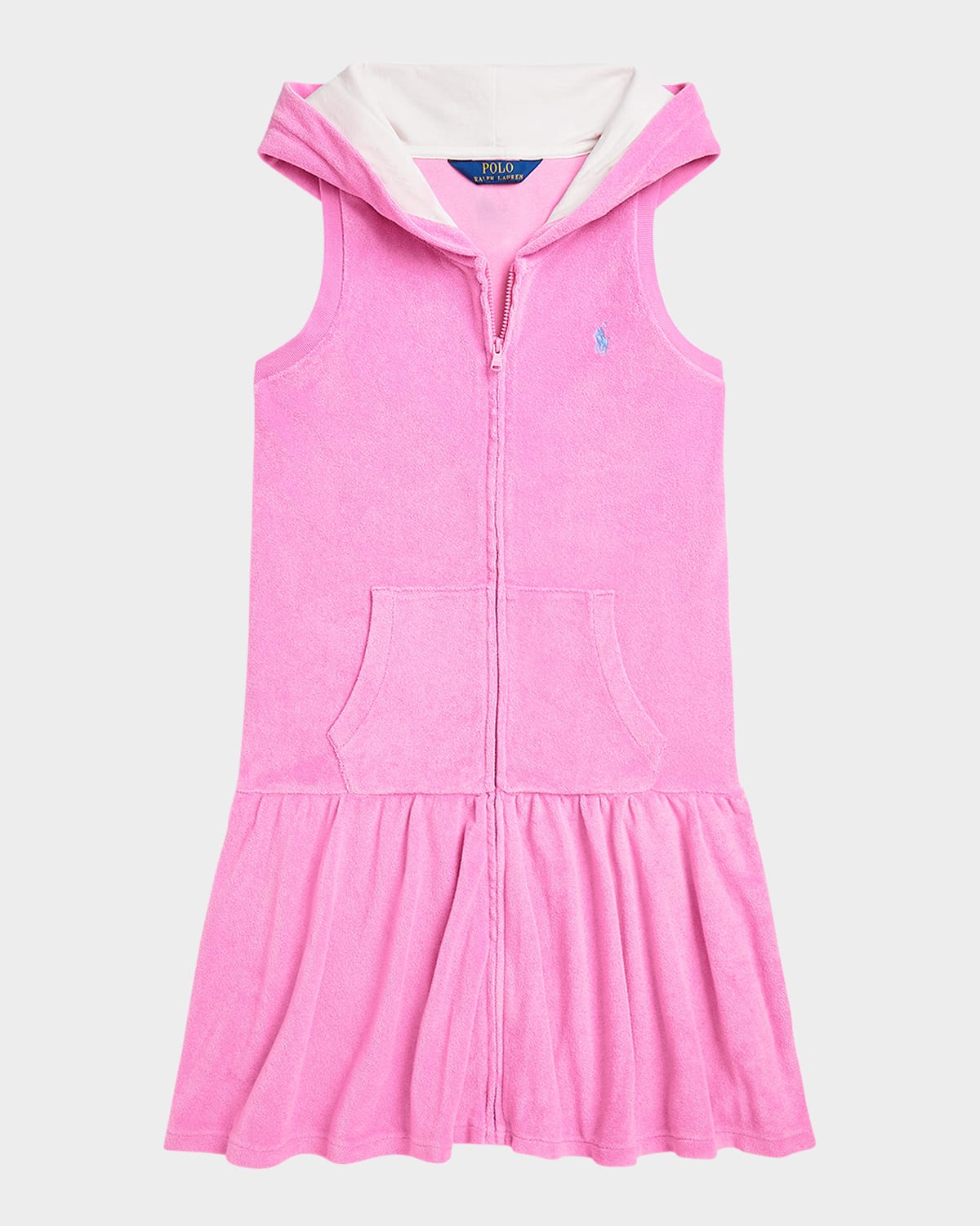 Polo Ralph Lauren Hooded Terry Cover-up In Laguna Pink W Nevis