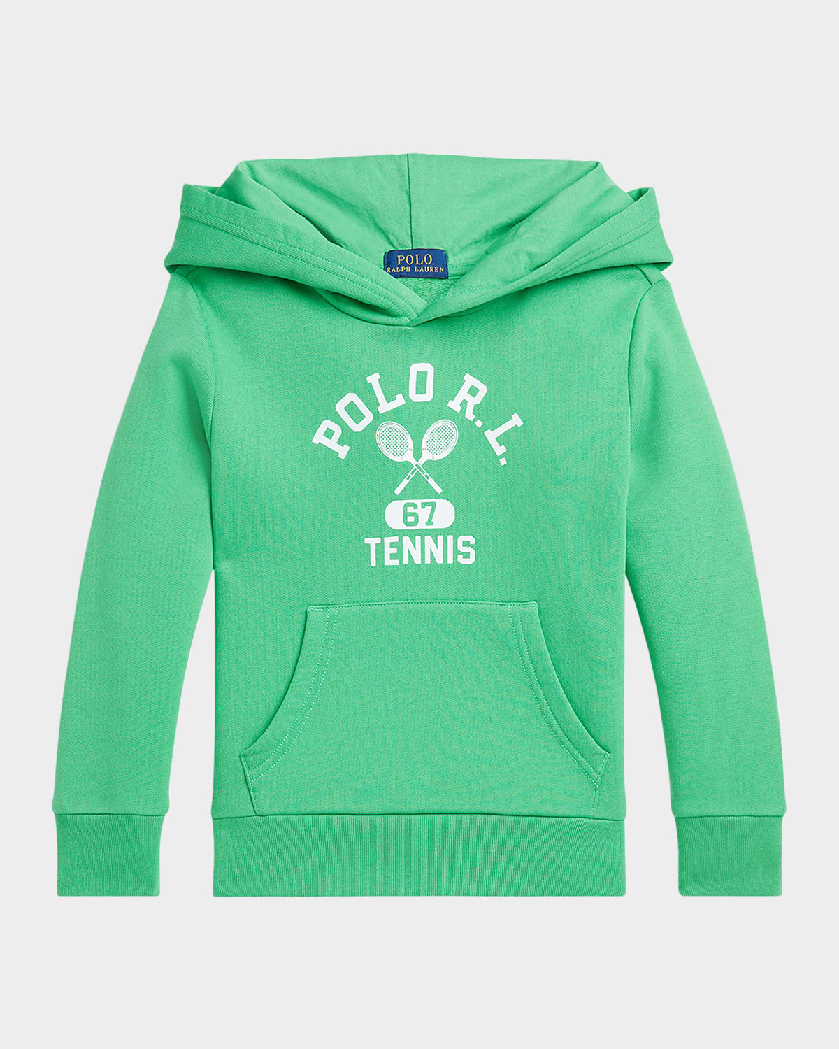 Polo Ralph Lauren Boy's Tennis-inspired Graphic Hoodie In Plato Green