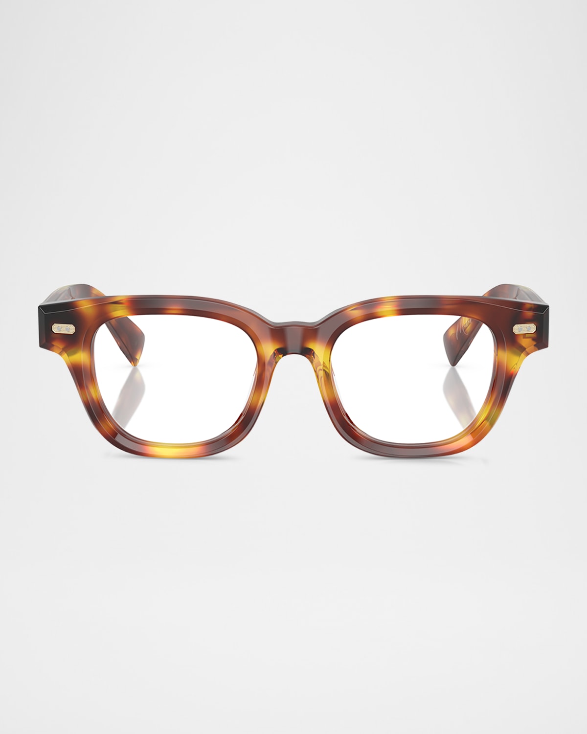 Brunello Cucinelli Bc3012 Acetate Blue Light Rectangle Glasses In Havana