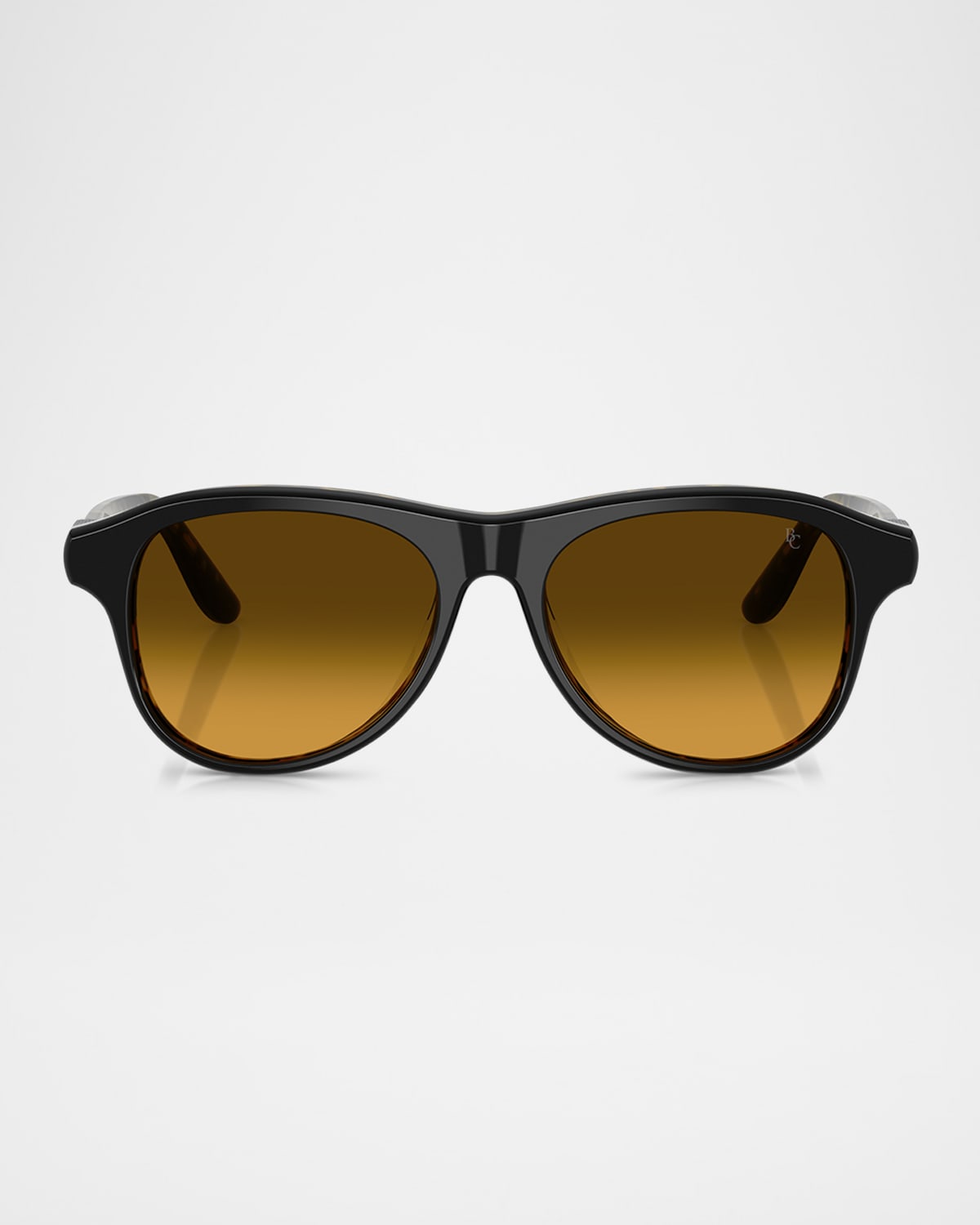 Brunello Cucinelli Bc4015s Acetate Aviator Sunglasses In Black/havana