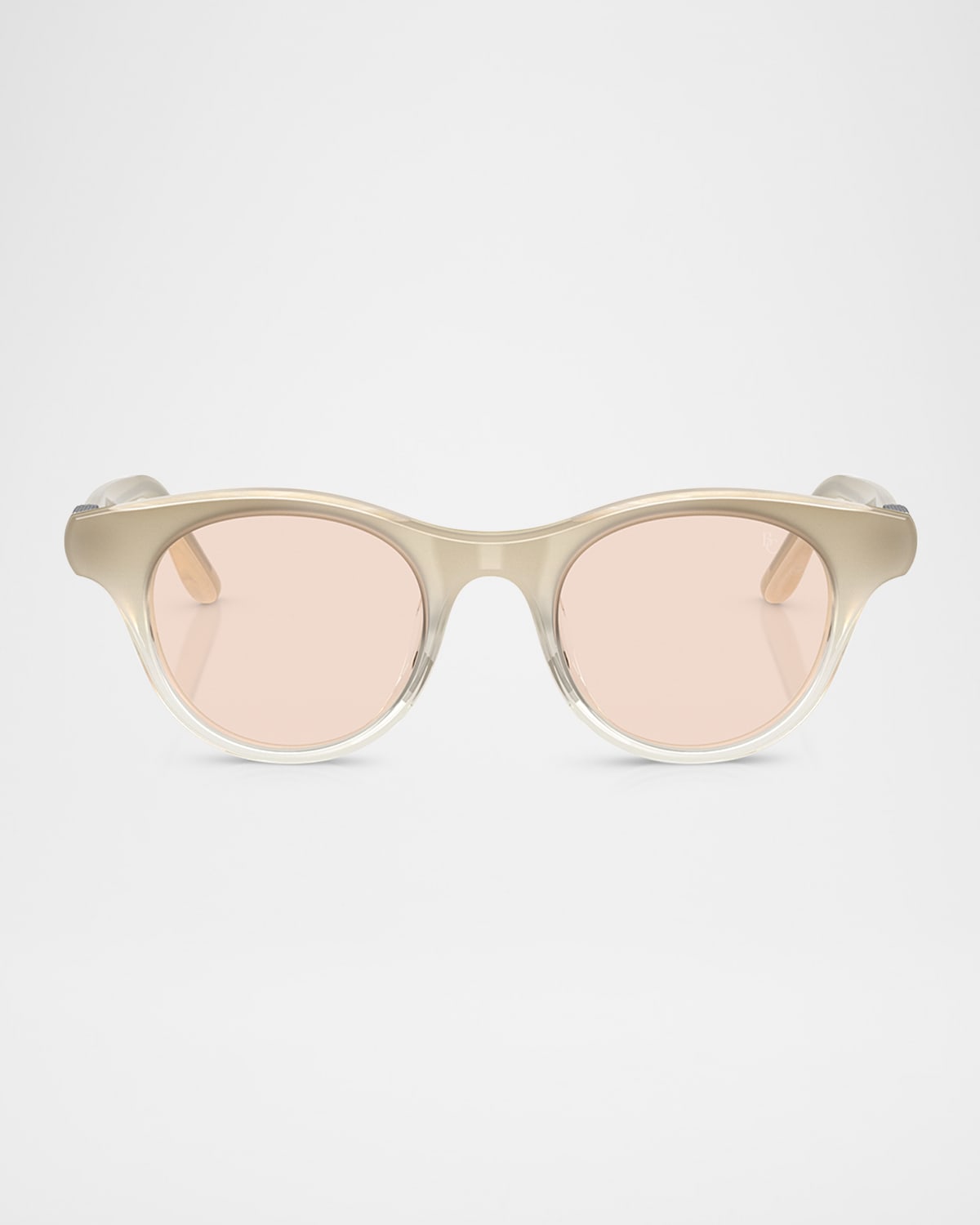 Brunello Cucinelli Bc4016s Acetate Round Sunglasses In White