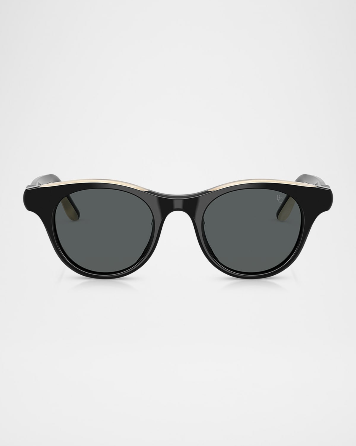 Brunello Cucinelli Bc4016s Acetate Round Sunglasses In Black
