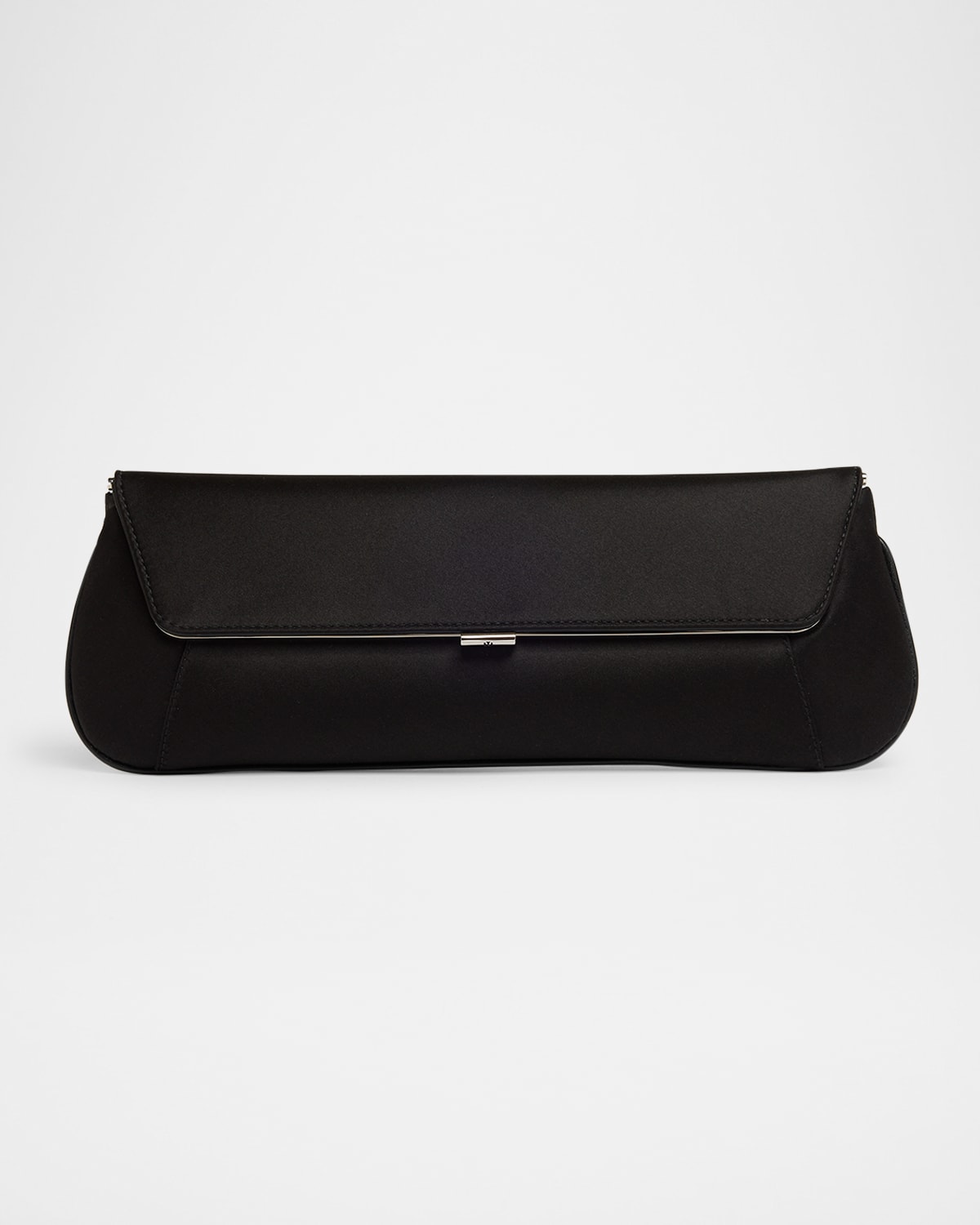 Amina Muaddi Ami Framed Satin Clutch Bag