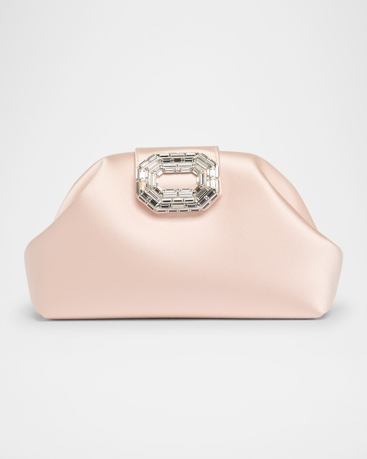 Camelia Buckle Satin Clutch Bag