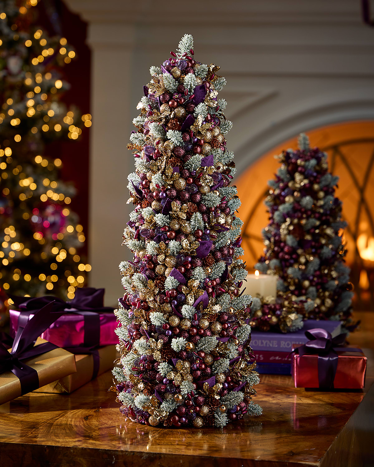 Salzburg Creations Frosted Plum 24" Tabletop Tree In Brown