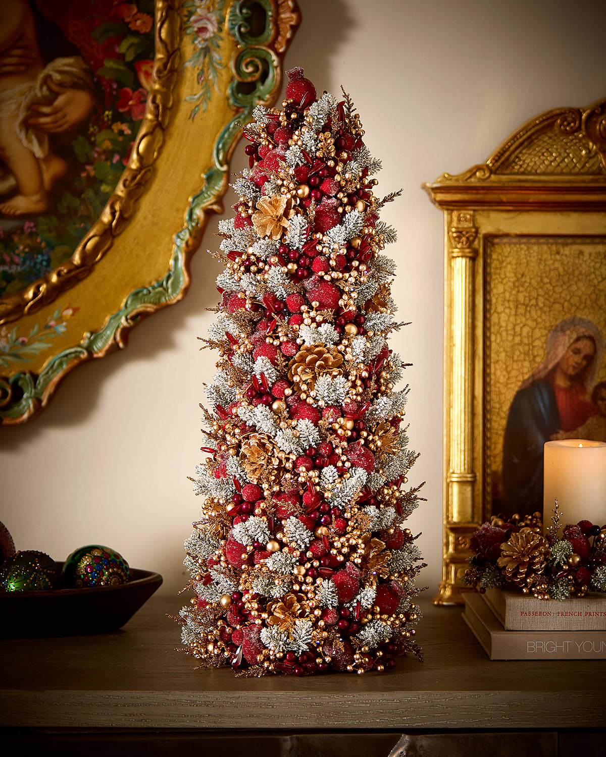 Salzburg Creations 24" Glittering Garnet Tree Christmas Decoration In Multi