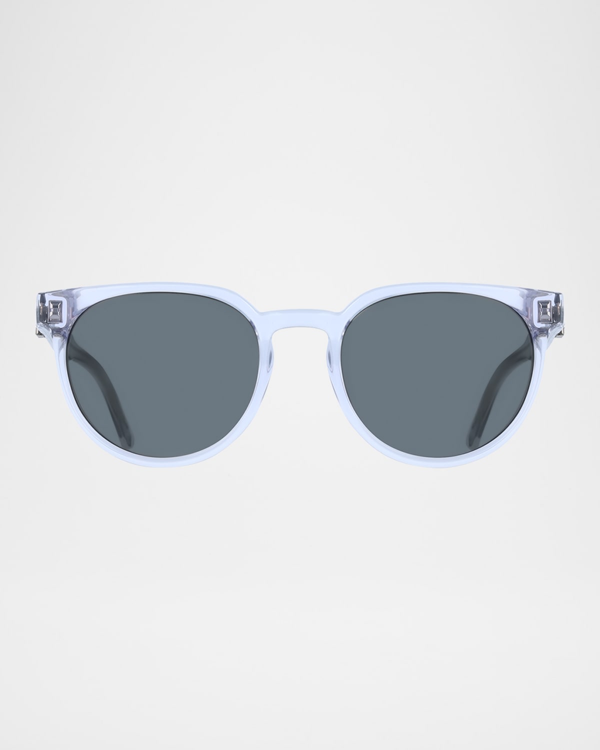 Ferragamo 53mm Round Sunglasses In Transparent Grey