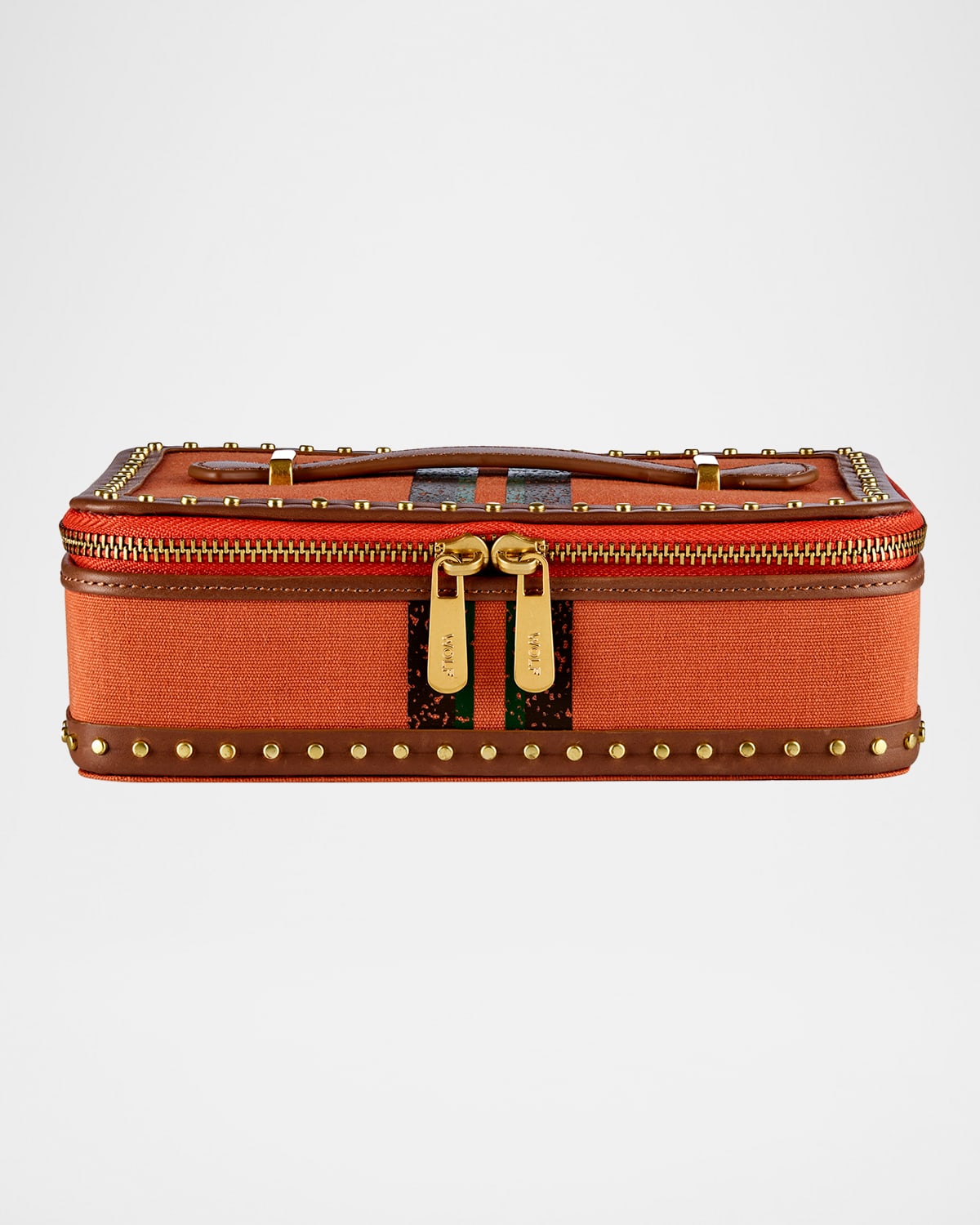 Wolf Ida Travel Zip Jewellery Case In Orange