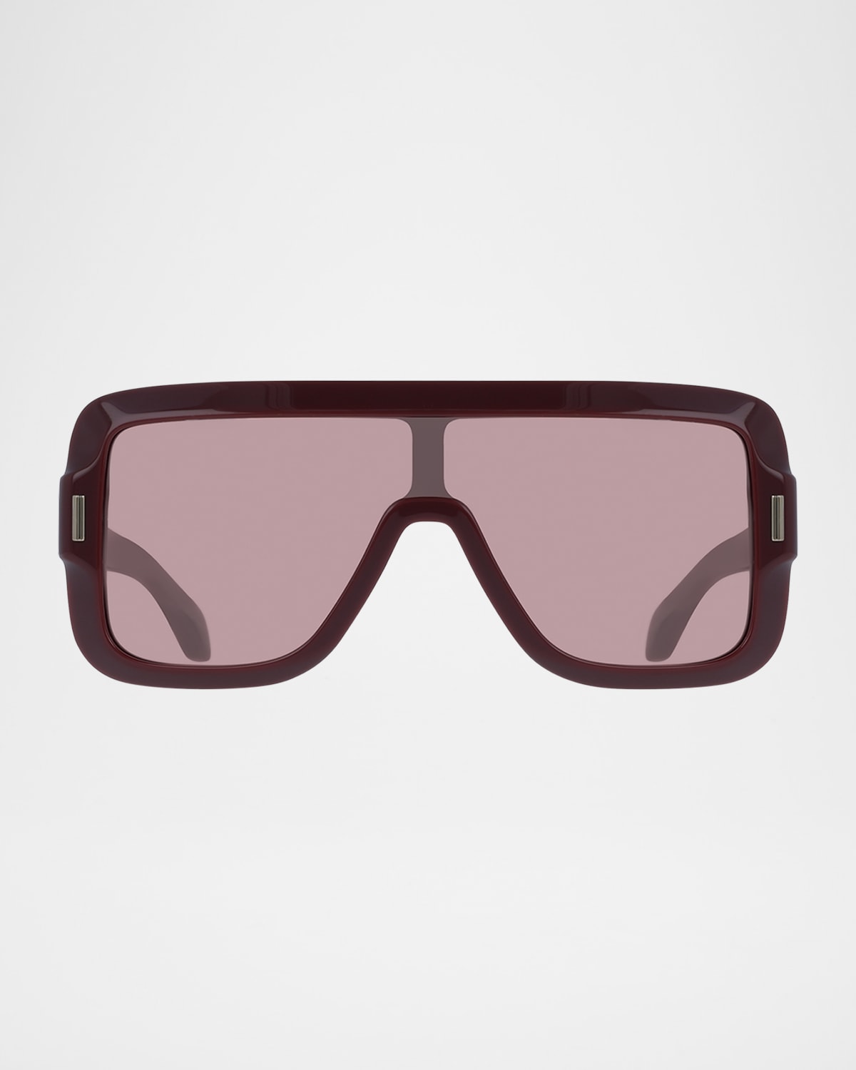 Ferragamo Rivet Acetate Shield Sunglasses In Burgundy
