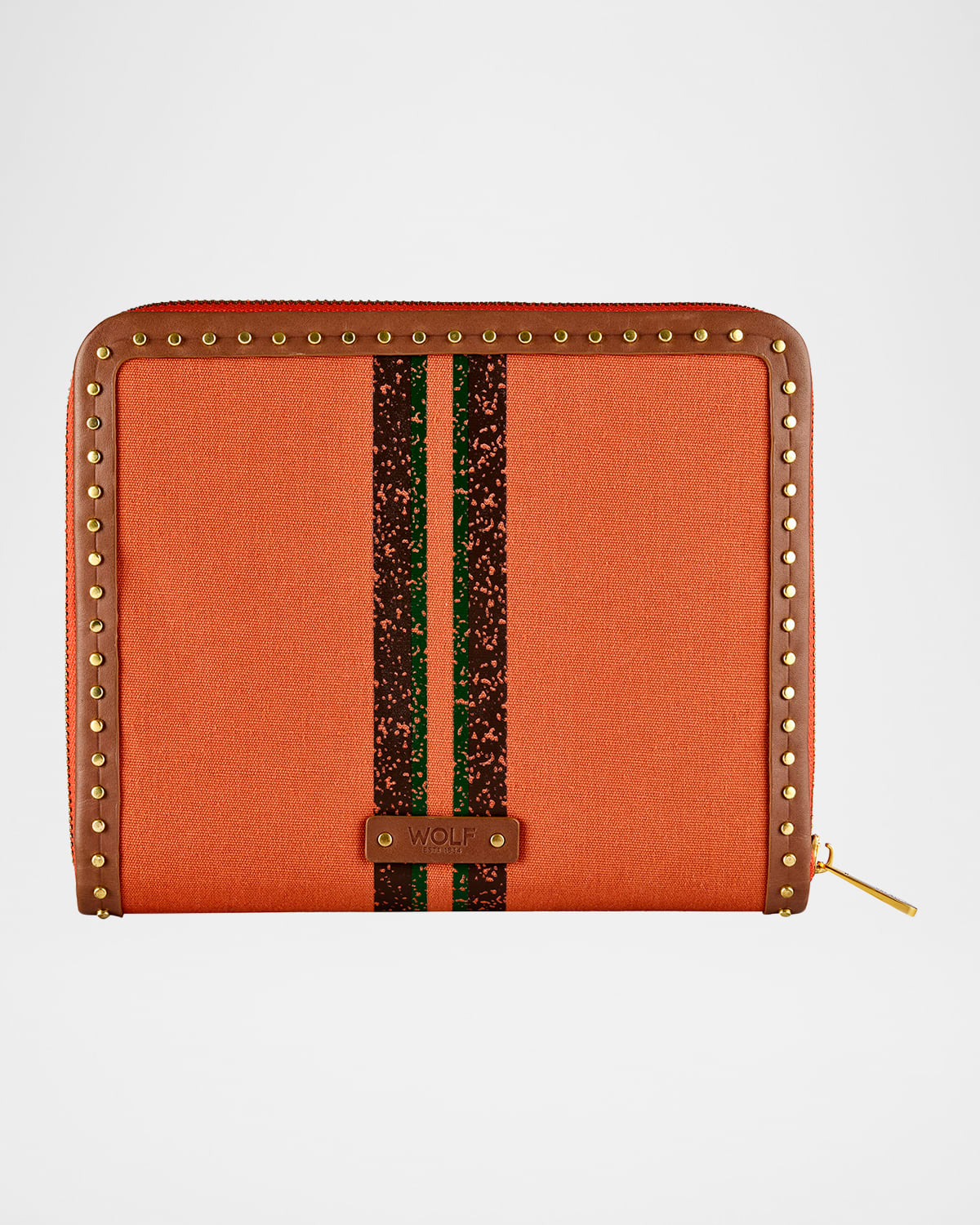 Wolf Ida Travel Zip Jewellery Portfolio Case In Orange
