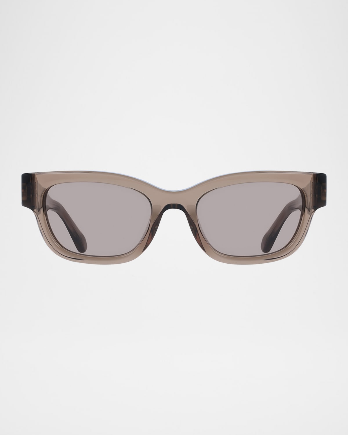 Ferragamo Gancino Rectangle Acetate Sunglasses In Transparent Brown