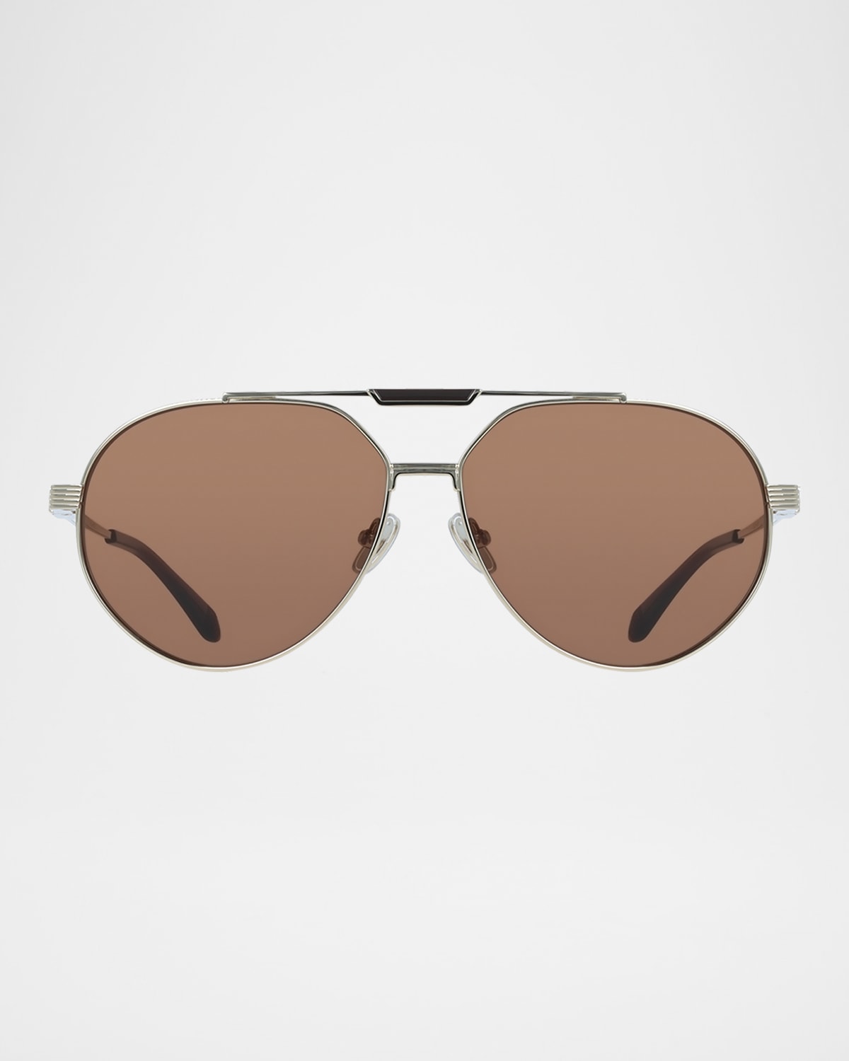 Ferragamo 62mm Oversize Aviator Sunglasses In Shiny Gold