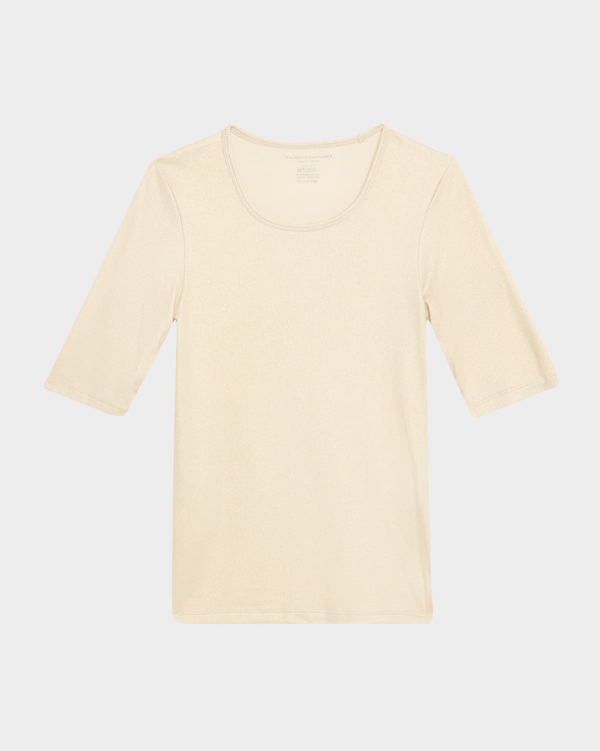 Majestic Soft Touch Metallic Ribbed Top