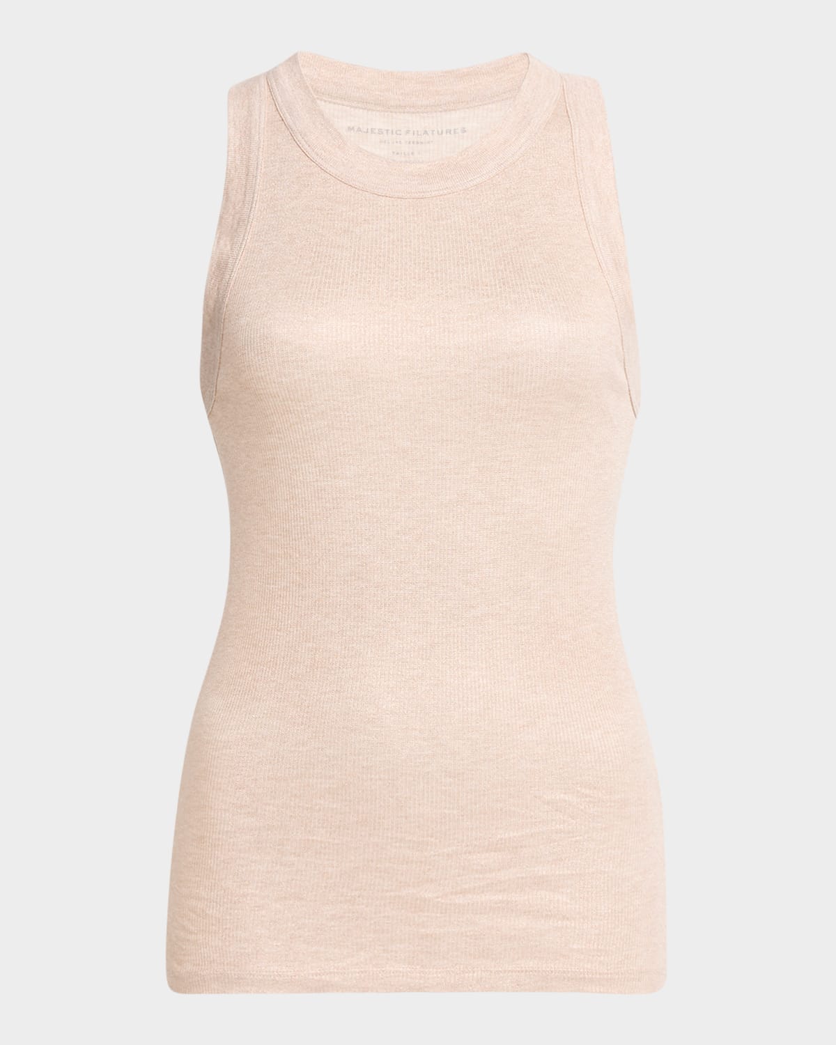 MAJESTIC SOFT TOUCH SHIMMER BABY RIB CREWNECK TANK 