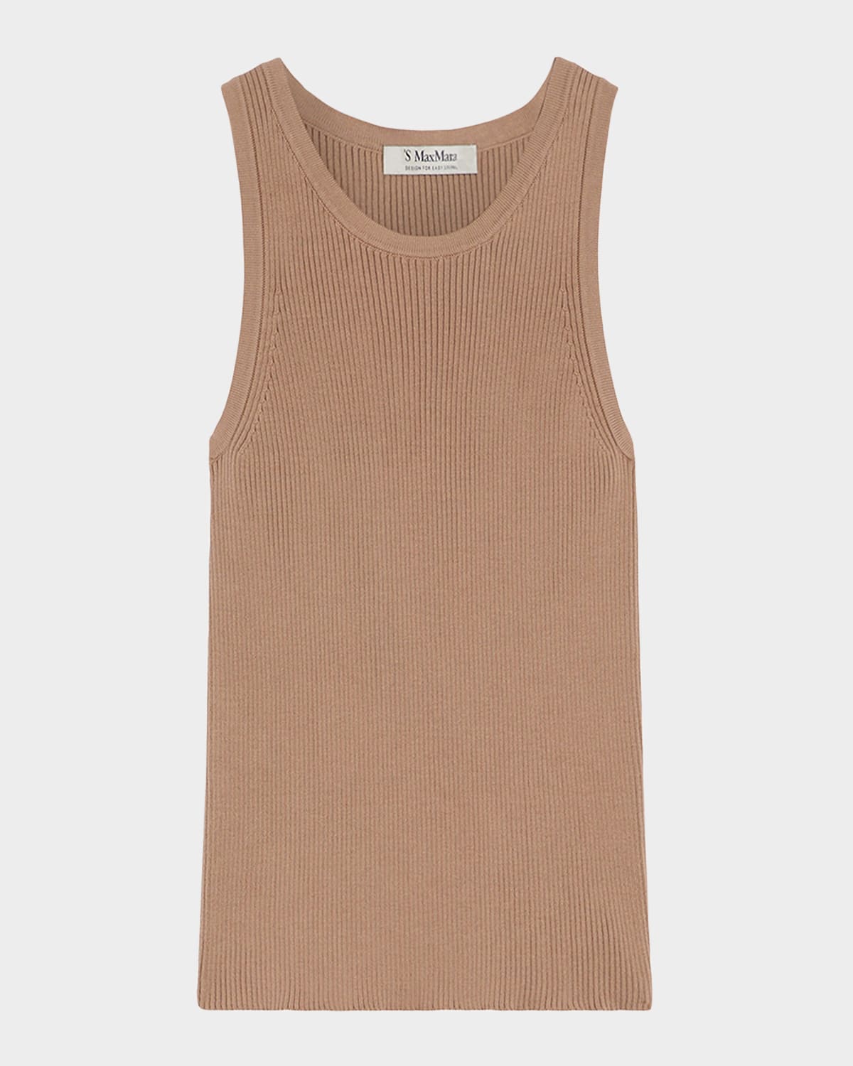 Max Mara Amburgo Rib Tank Top In Nude