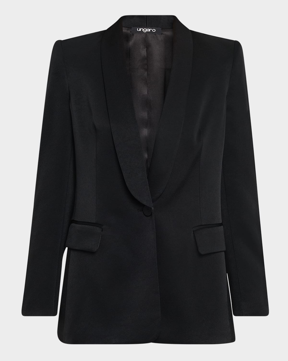 UNGARO SIA SINGLE-BUTTON SHAWL COLLAR BLAZER 