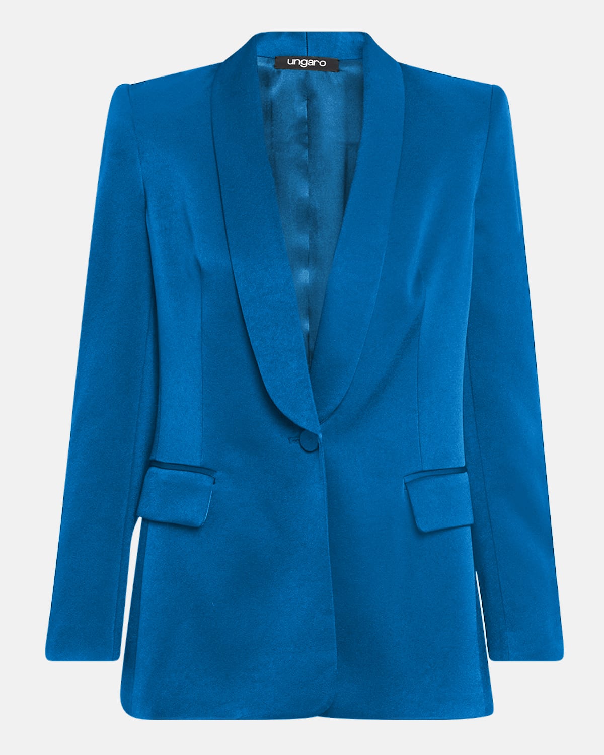 UNGARO SIA SINGLE-BUTTON SHAWL COLLAR BLAZER 