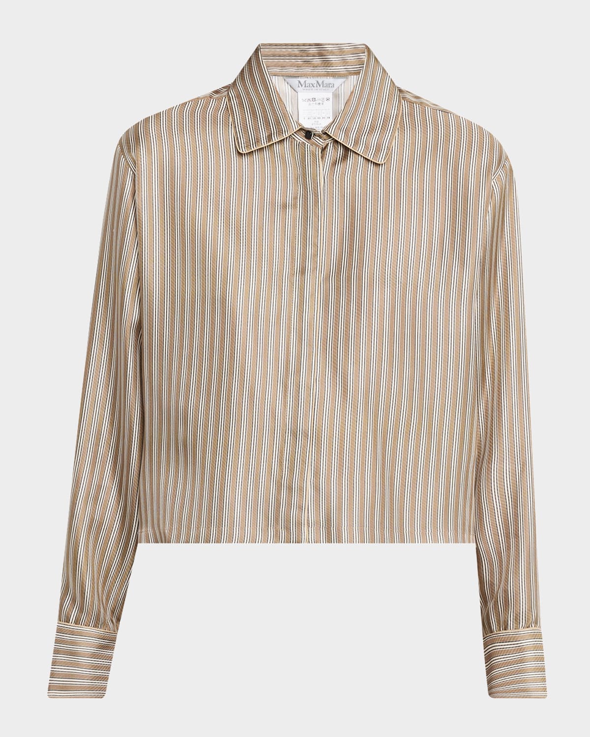 Max Mara Brama Striped Silk Button-front Shirt