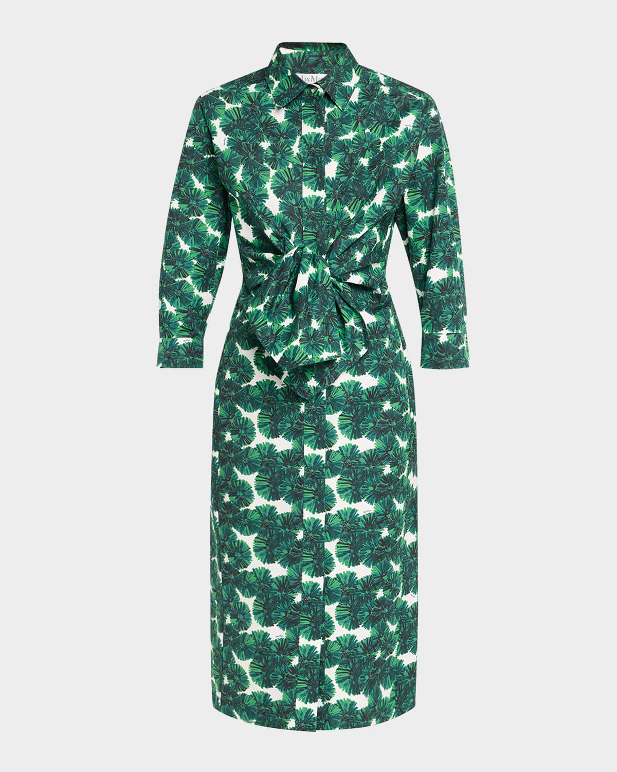 Max Mara Maremma Floral Waist-tie Midi Shirtdress