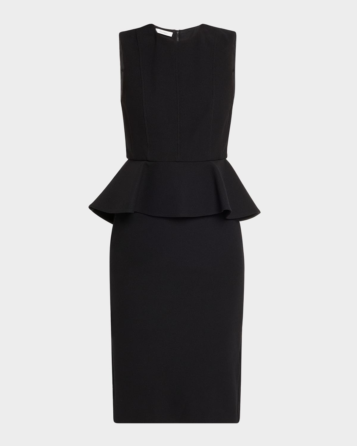 Max Mara Cosmos Sleeveless Peplum Dress In Black