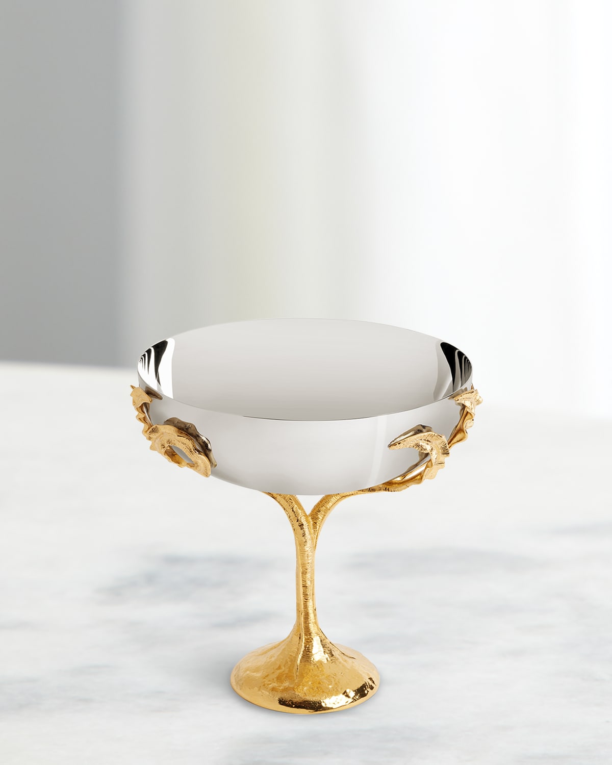 L'objet Fern Bowl On Stand In Silver/gold