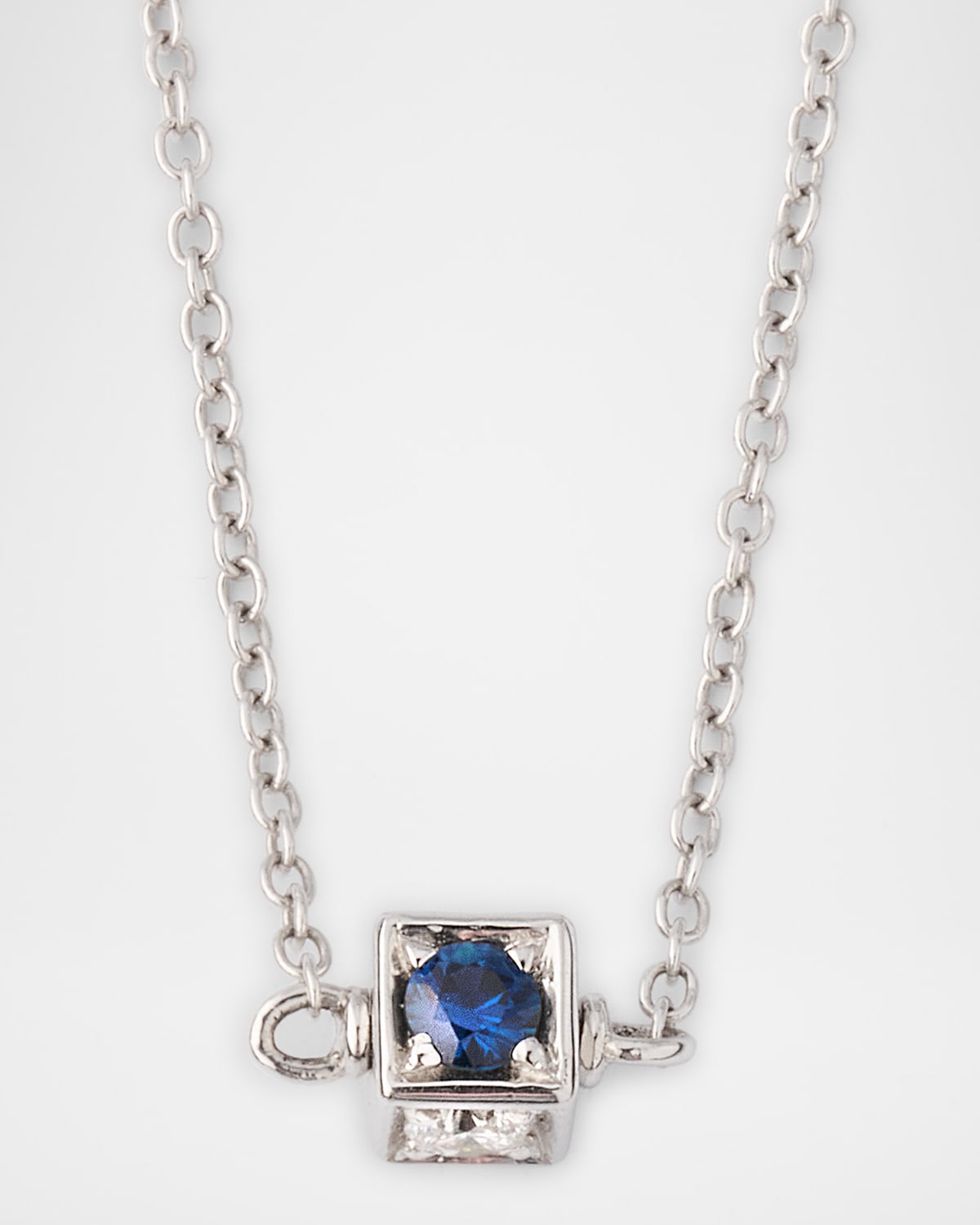 Faro Necklace in 18K White Gold with White Diamond, Blue and Yellow Sapphires and Tsavorite