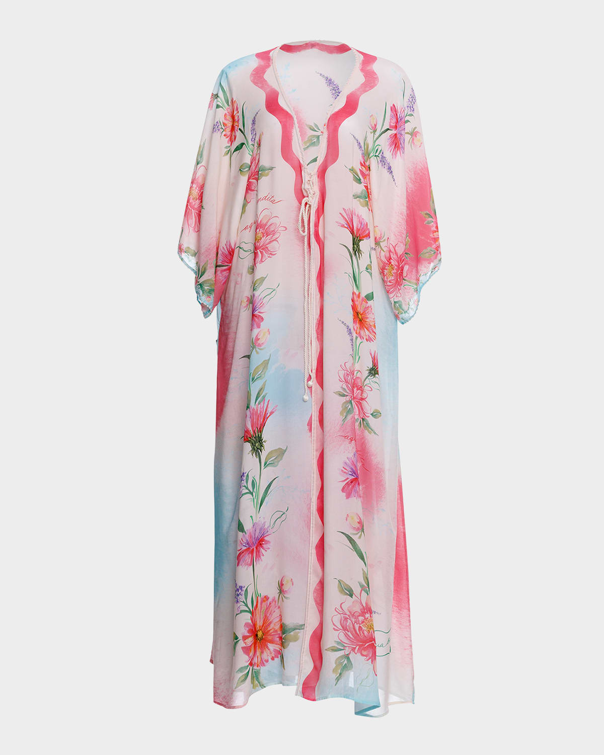 AGUA BENDITA SELMA CHROMA MAXI KIMONO COVERUP 