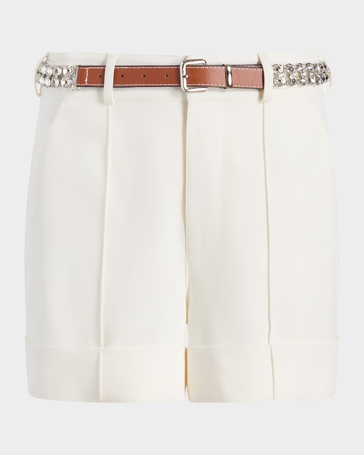 Ester Cuffed Shorts with Rhinestone Belt