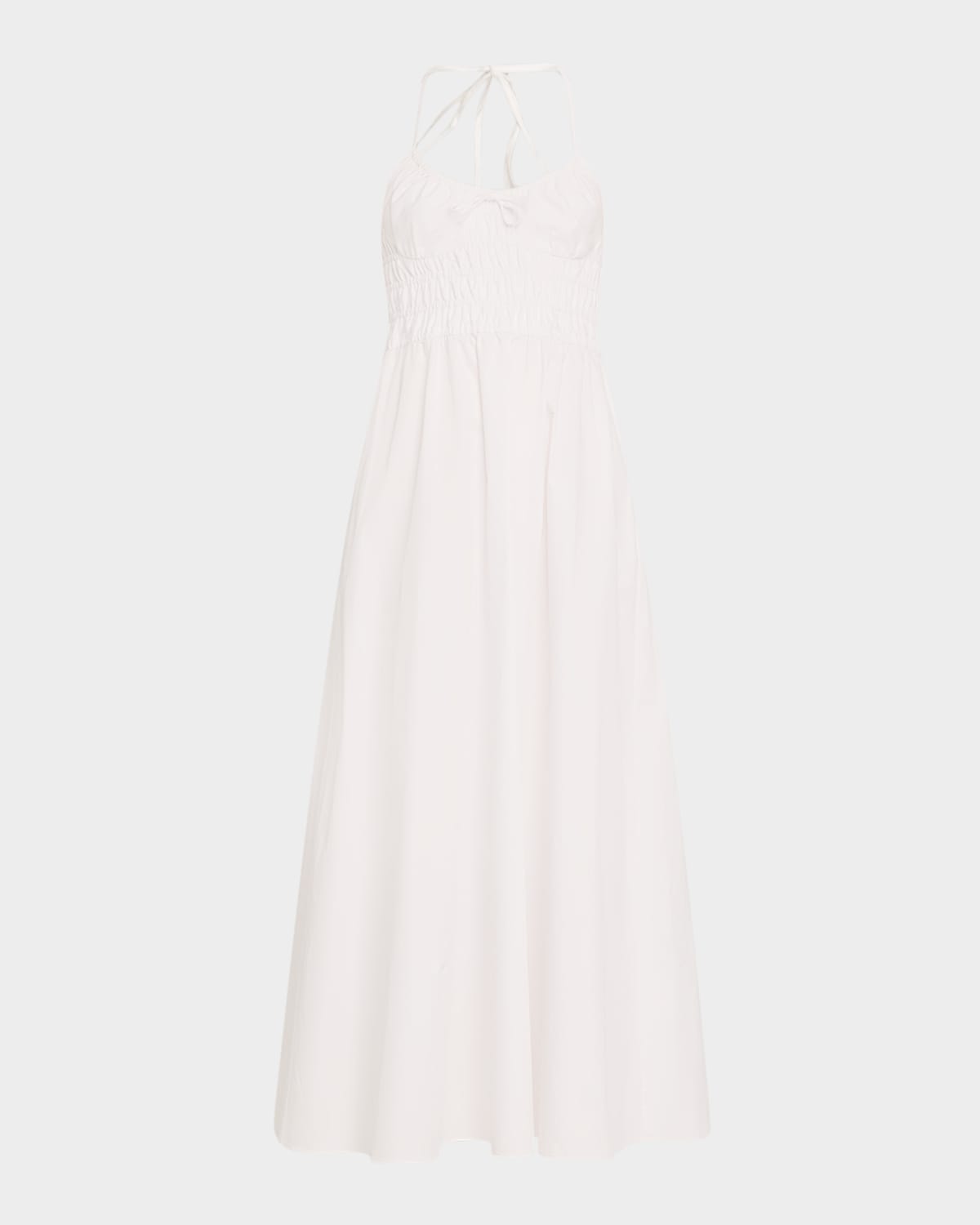 Solid & Striped The Lolita Cotton Halter Midi Dress In Optic Whit