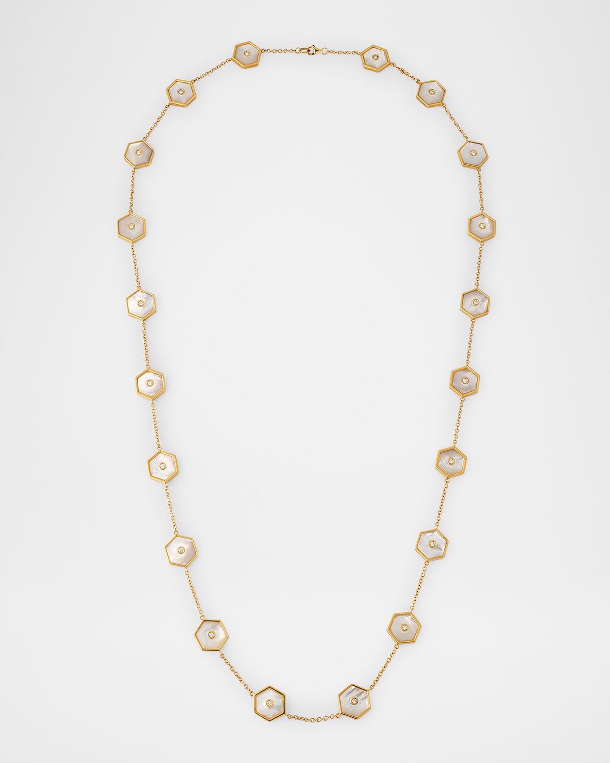 Baia Sommersa 18K Yellow Gold Diamond and Mother-of-Pearl Hoop Earrings