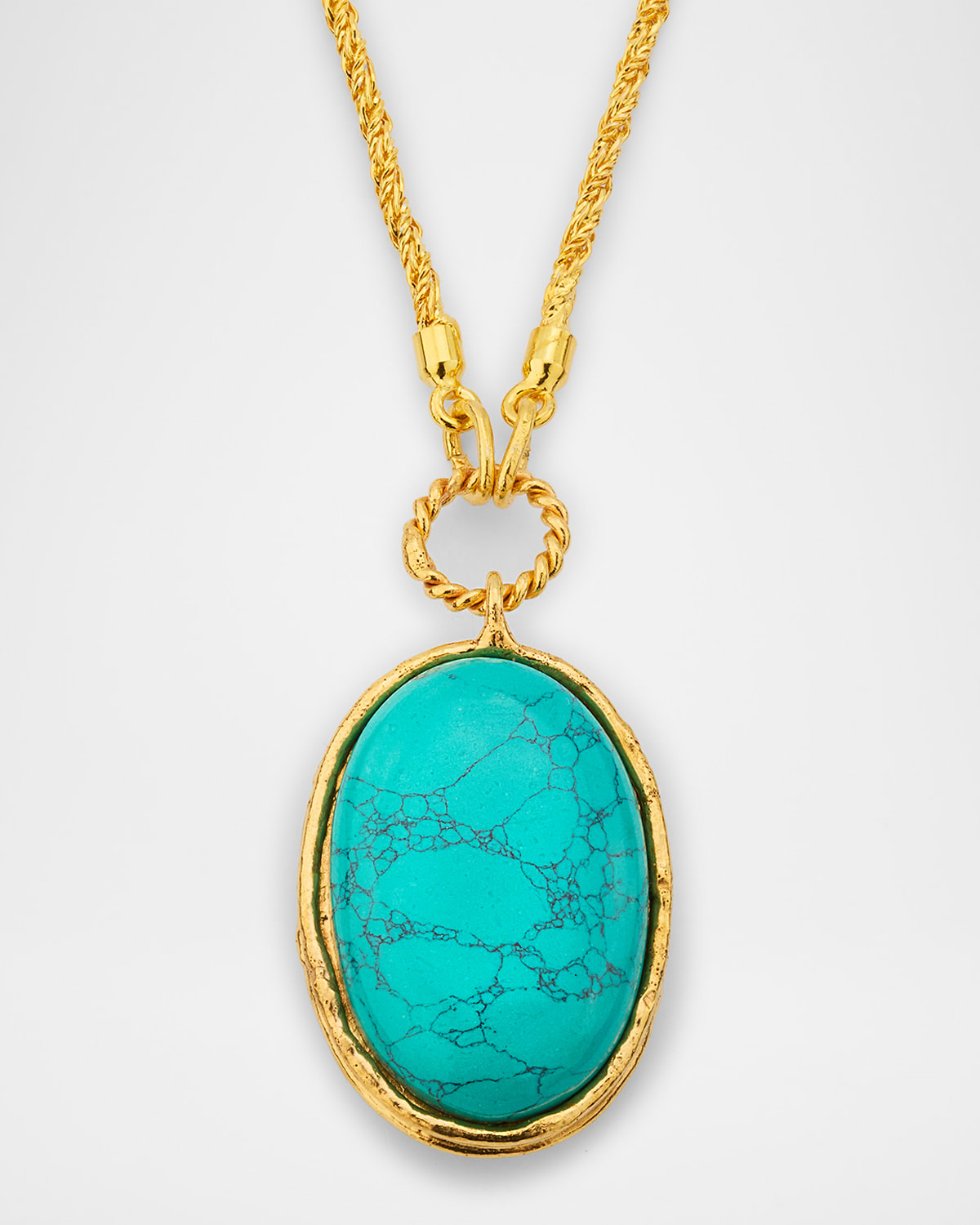 Oval Turquoise Pendant Necklace