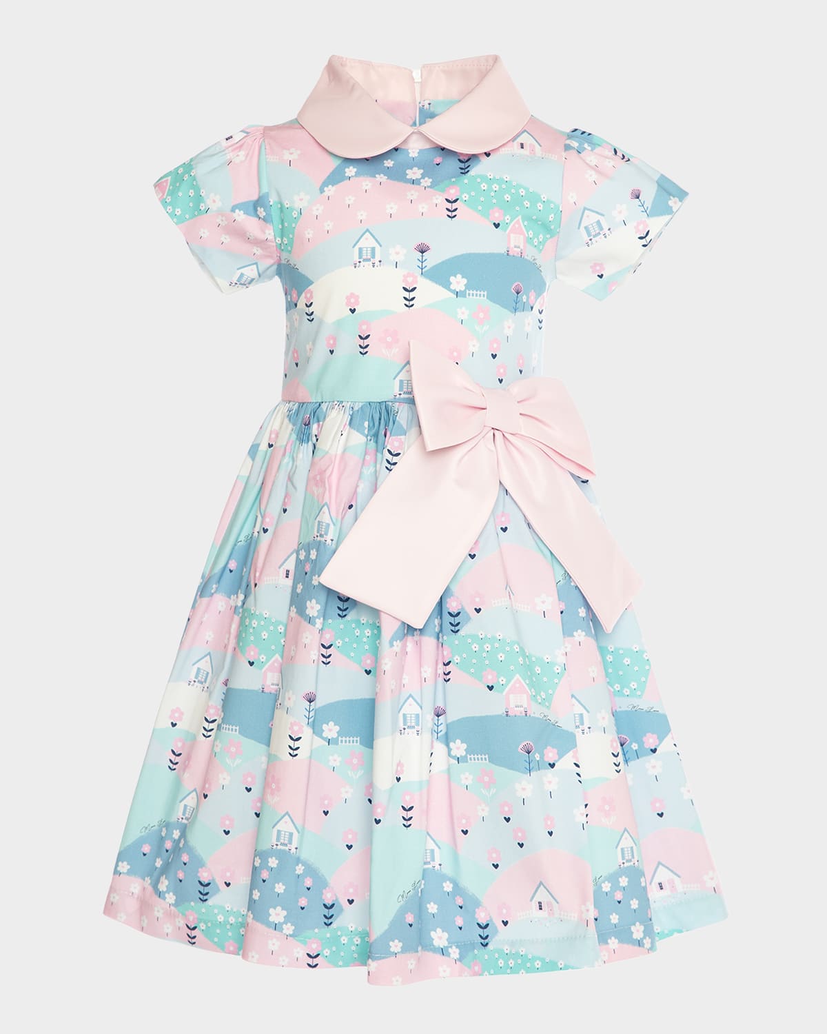 MAMA LUMA GIRL'S PASTEL COTTON POPLIN DRESS 