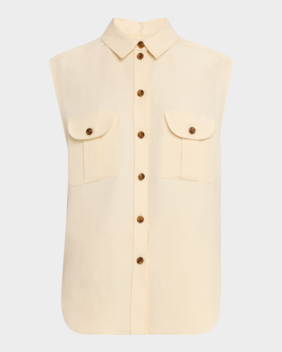 Shop Blazé Milano Savannah Pekin Sleeveless Button-down Shirt