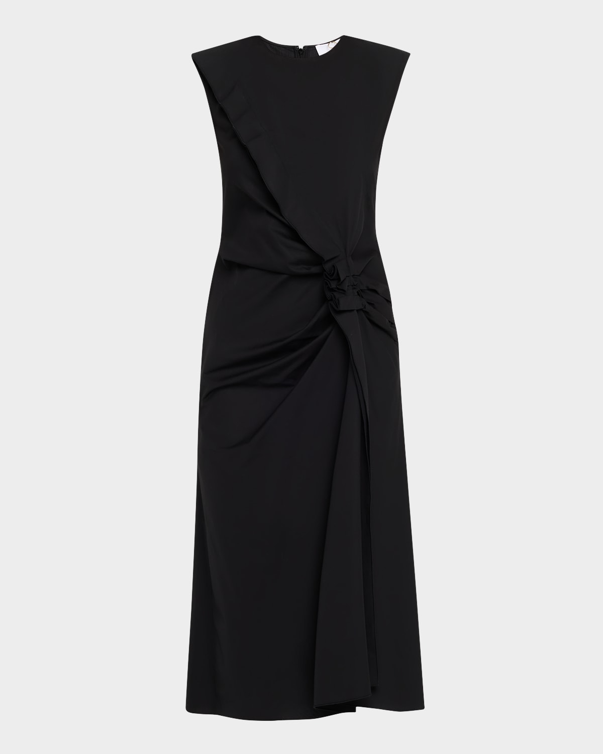 Mantu Sleeveless Ruffle Cotton Midi Dress
