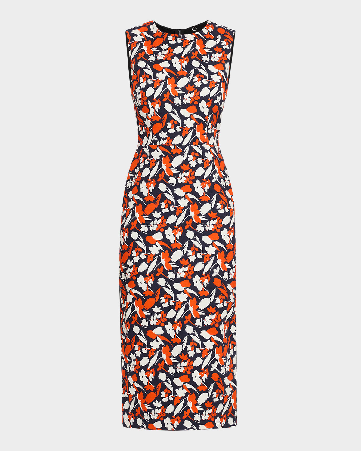 Mantu Sleeveless Floral-Print Bodycon Midi Dress
