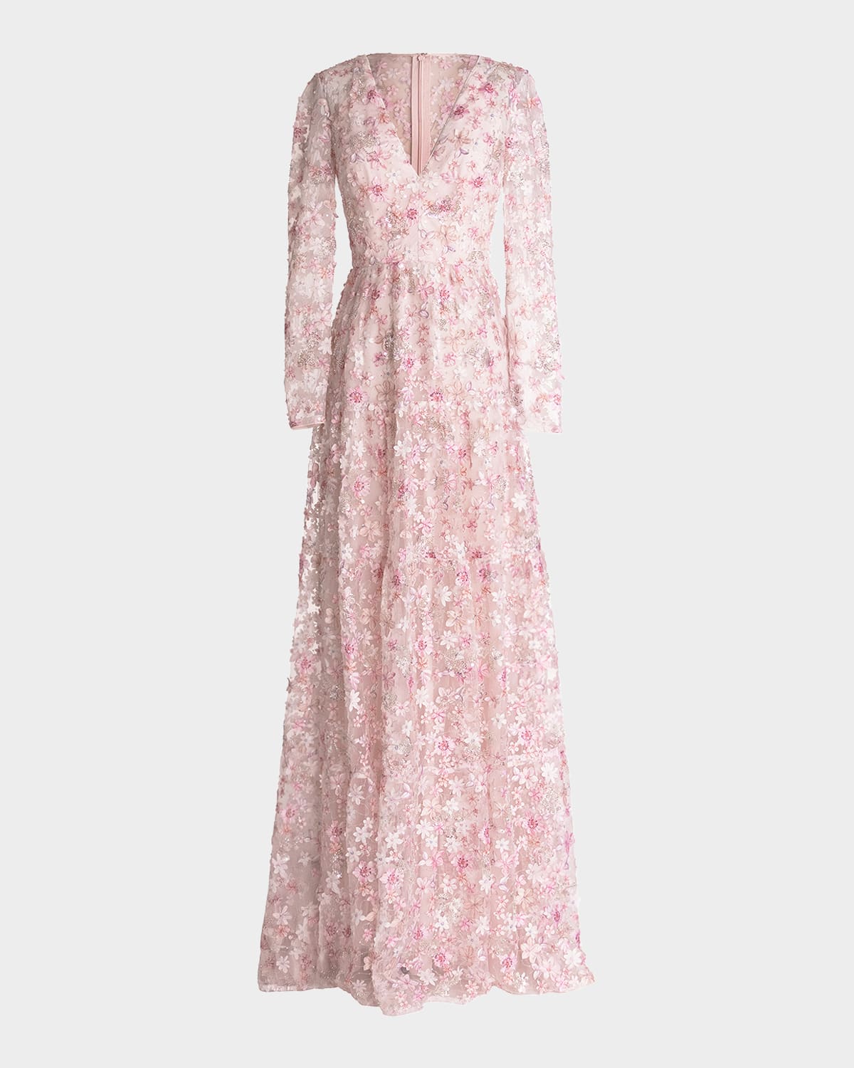 Angelina Beaded Floral Applique Gown