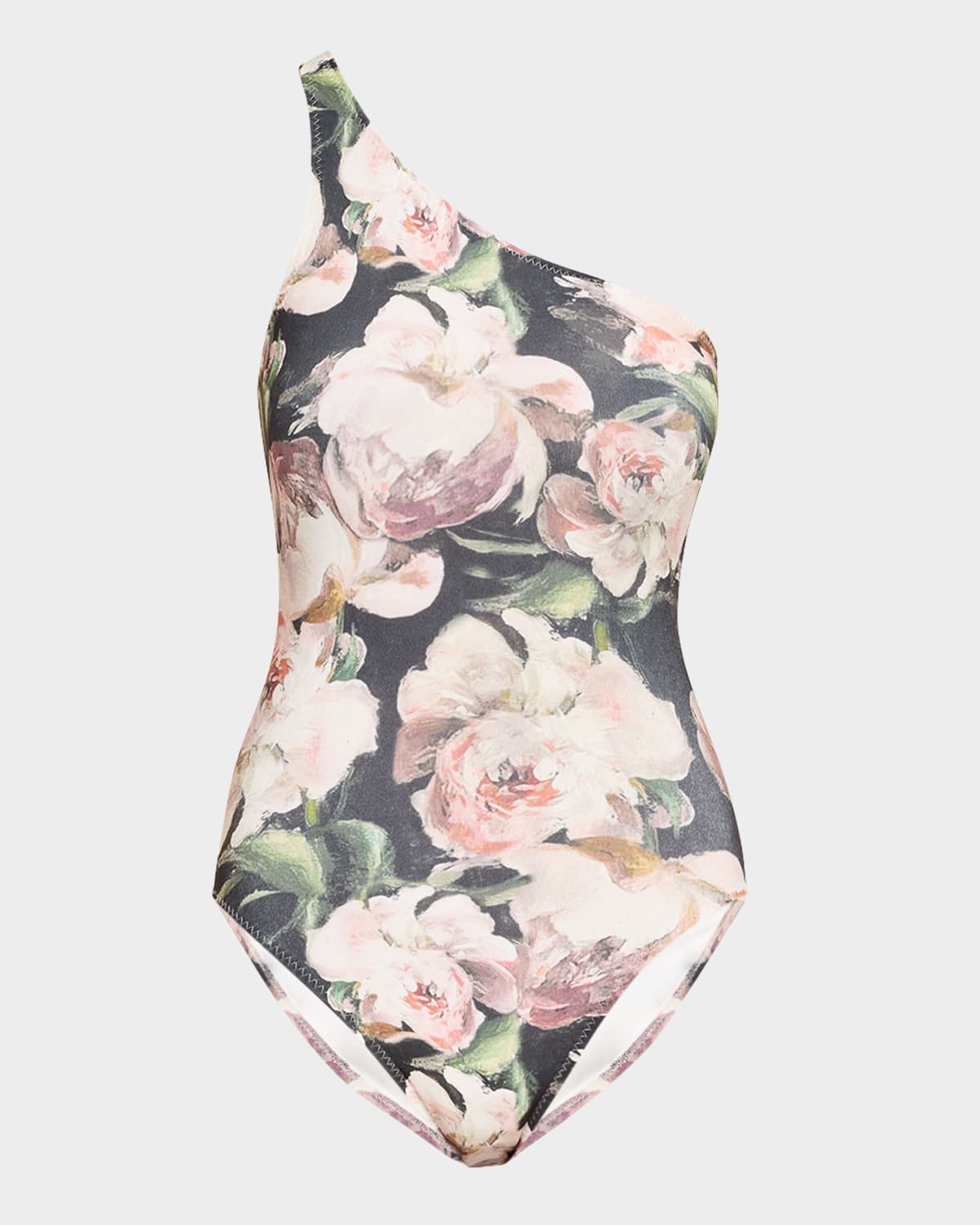 Shop Norma Kamali Peony Asymmetric One-piece Swimsuit