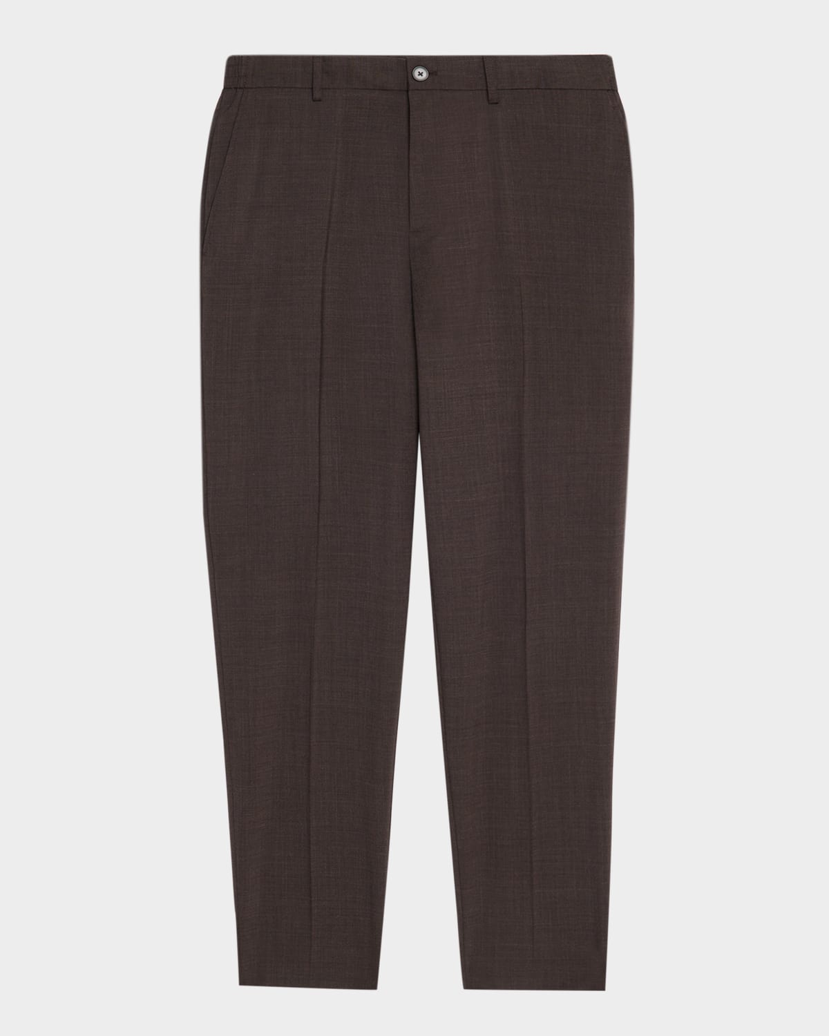 Theory Men's Curtis Drawstring Motion Wool Pants In Brown