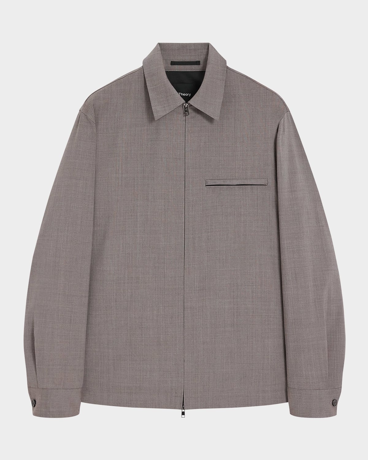 Theory Travel Regular Fit Wool Shirt Jacket In Walnut Mel