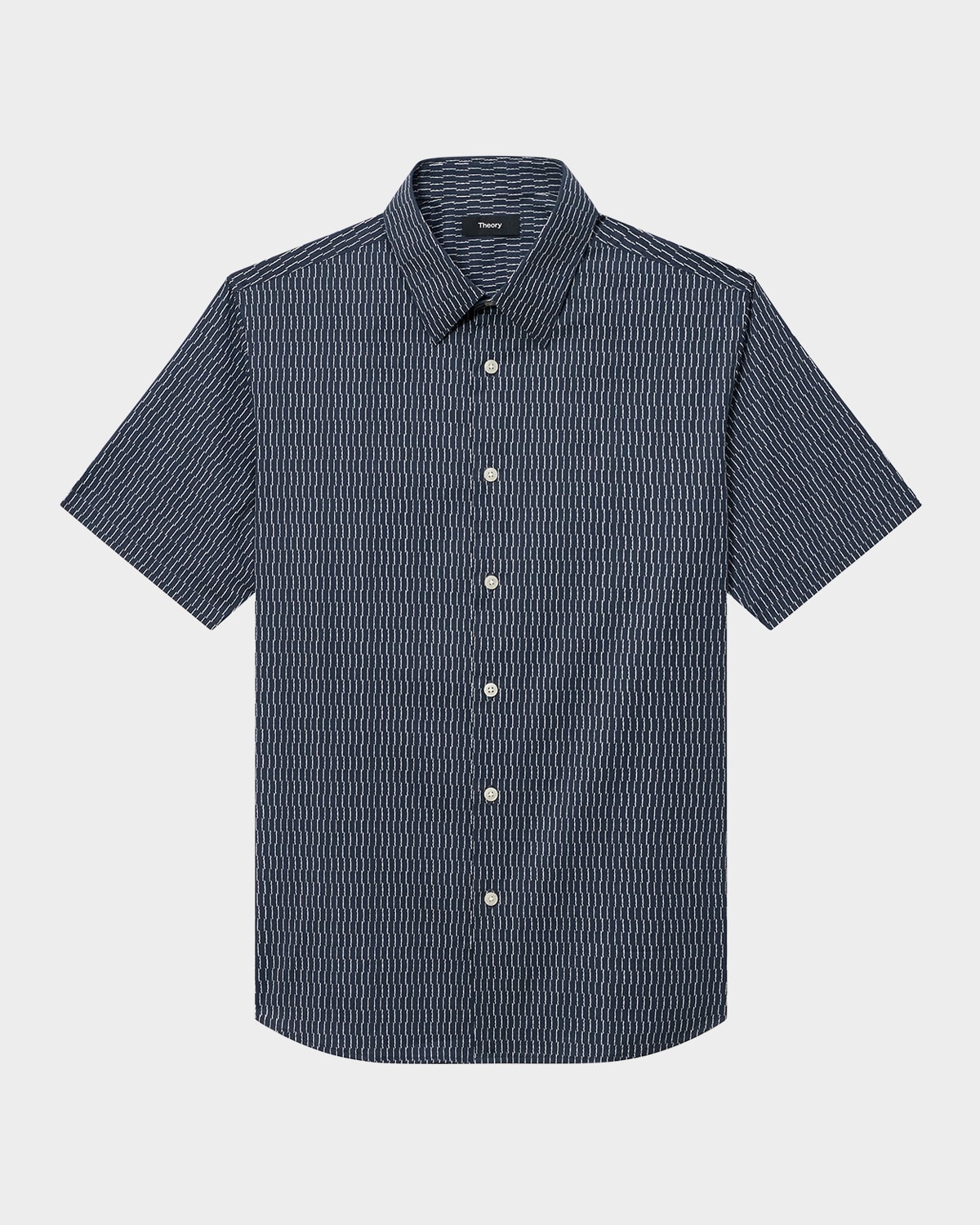 Theory Irving Regular Fit Short Sleeve Shirt In Blatic/fog