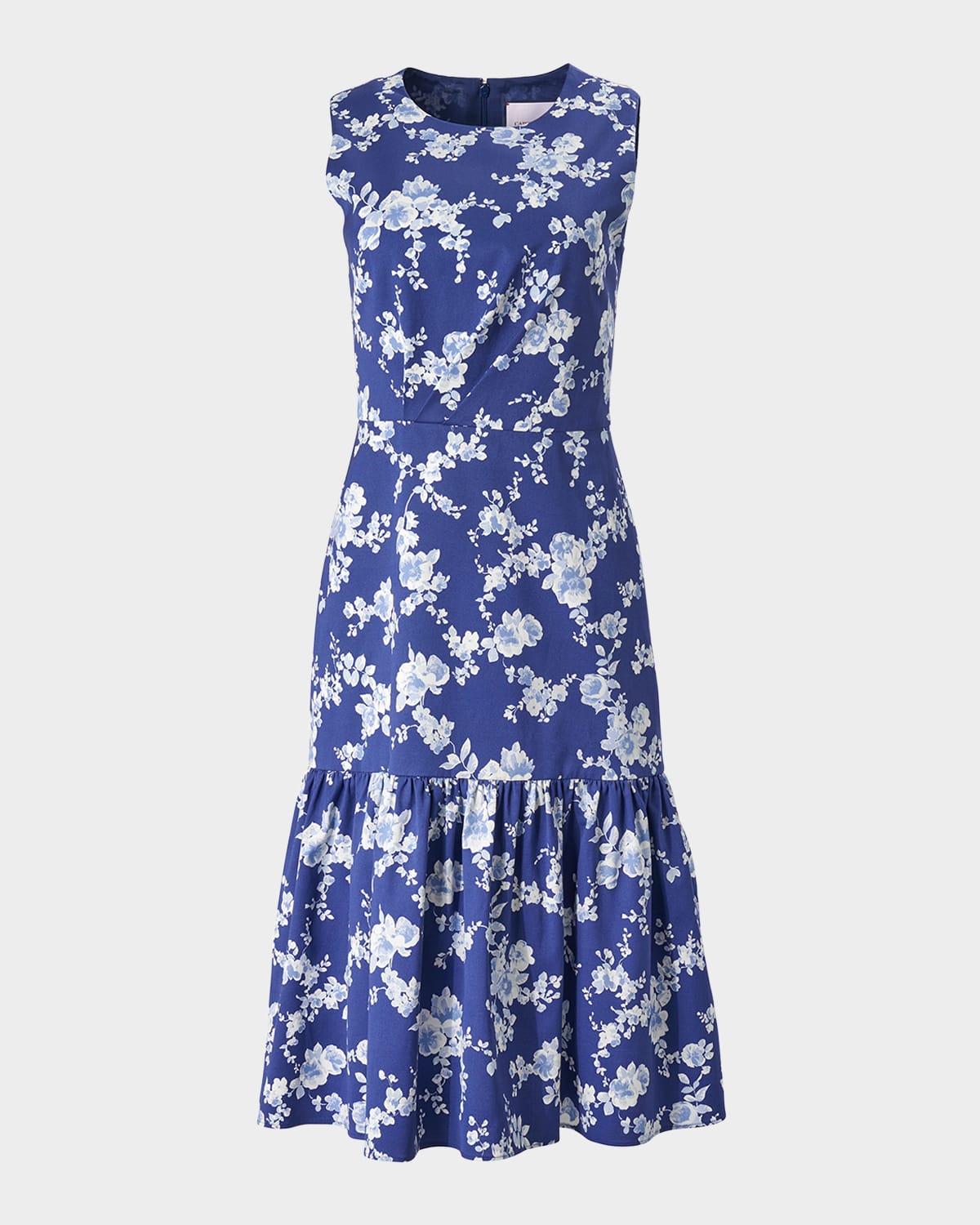 Carolina Herrera Sleeveless Floral Ruffle Dress