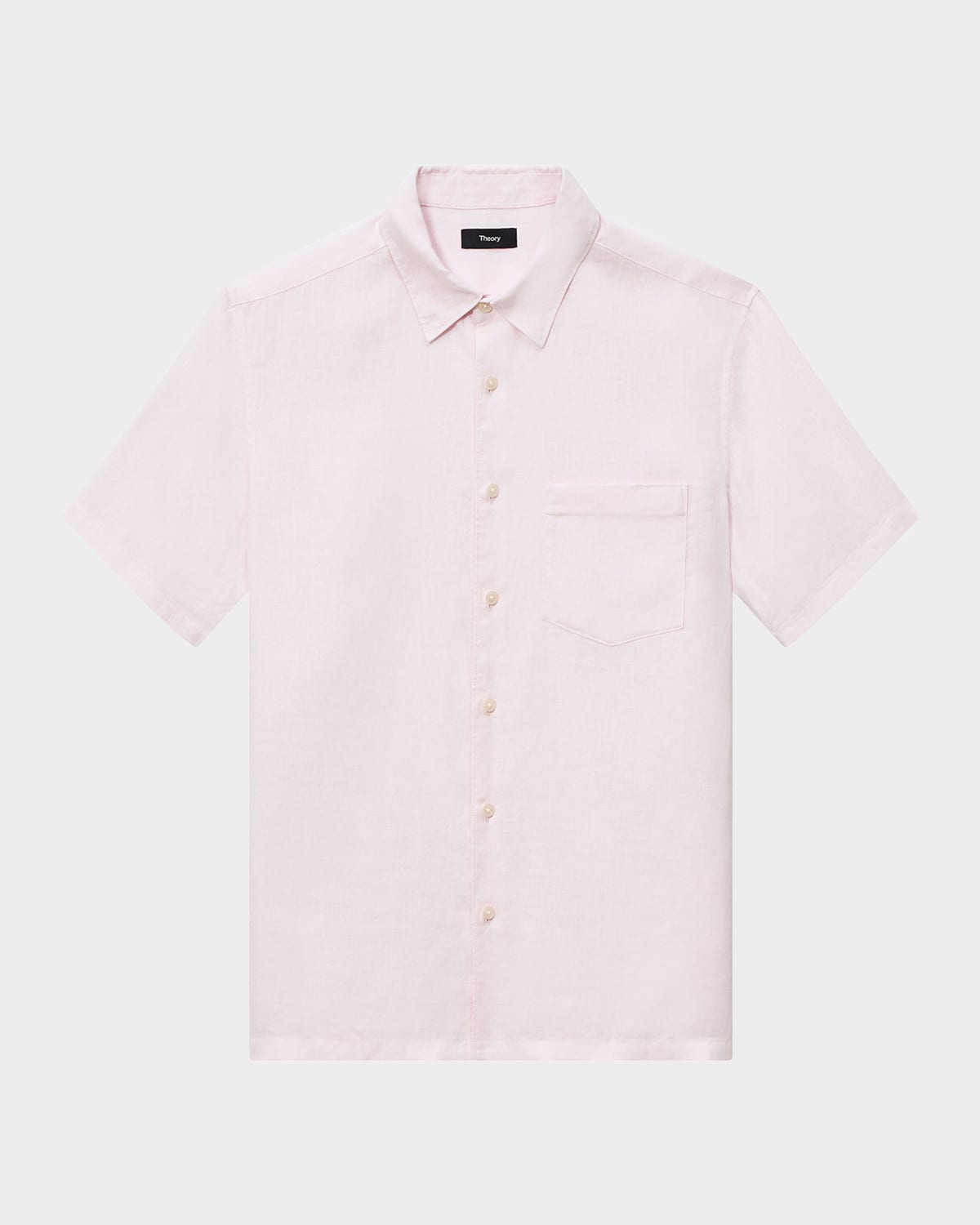 Theory Irving Short Sleeve Button Front Shirt In Dogwood